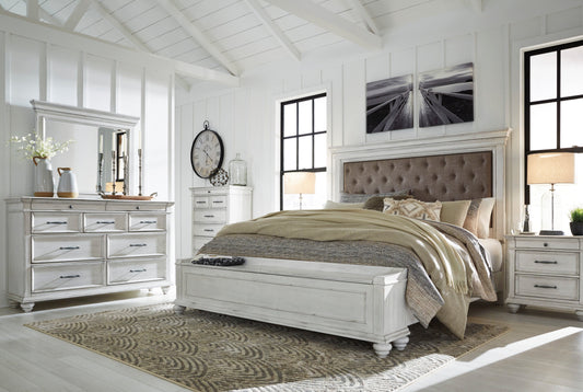 Kanwyn Whitewash Upholstered Storage Bedroom Set - SET | B777-54S | B777-157 | B777-96 | B777-46 | B777-93 - Luna Furniture - Dallas Store