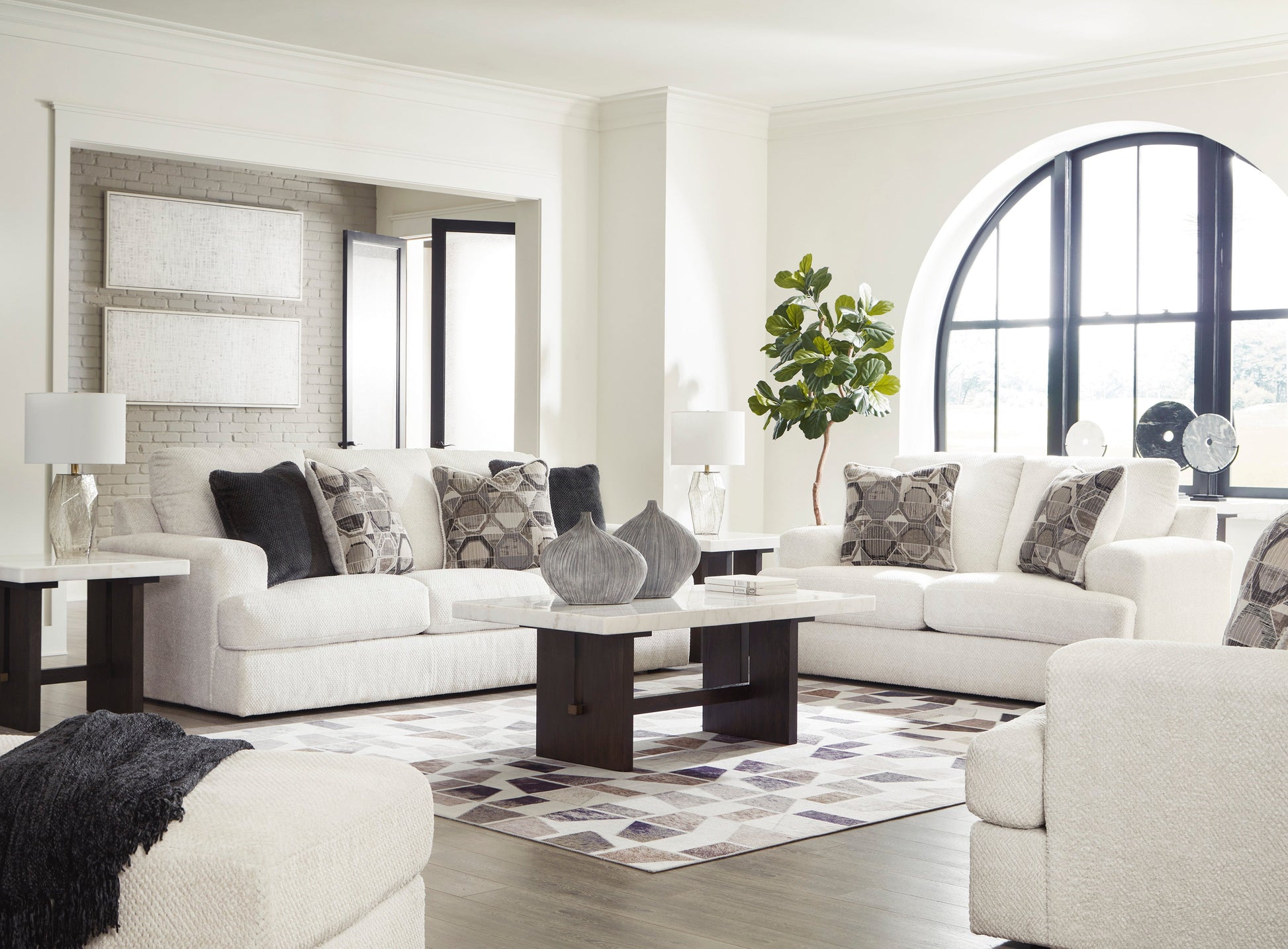 Karinne Linen Living Room Set - SET | 3140338 | 3140335 - Luna Furniture - Dallas Store