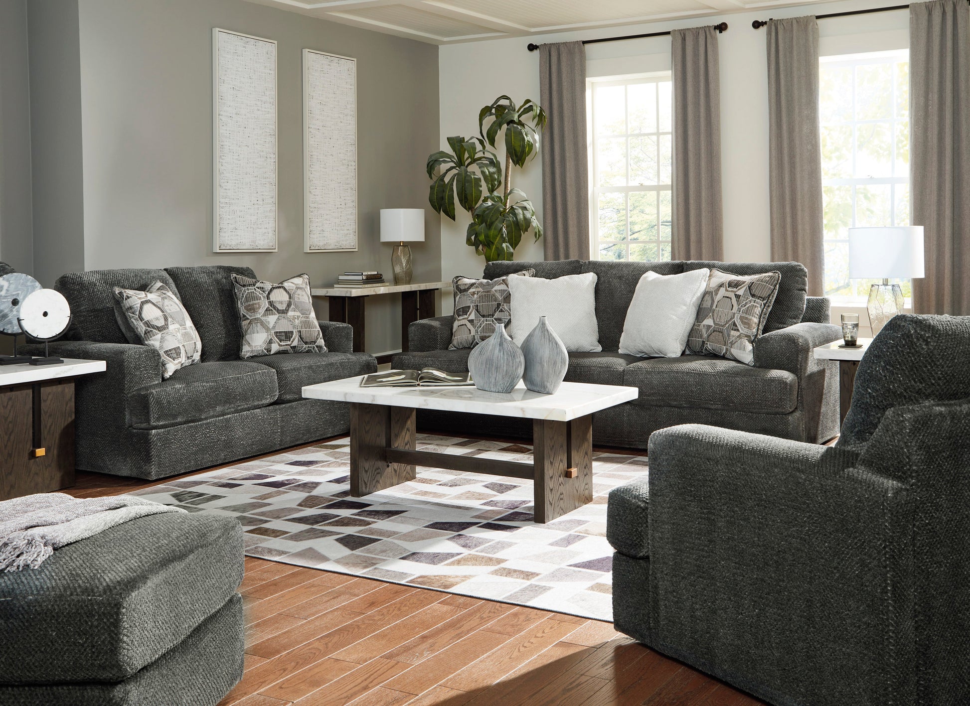 Karinne Smoke Living Room Set - SET | 3140238 | 3140235 - Luna Furniture - Dallas Store