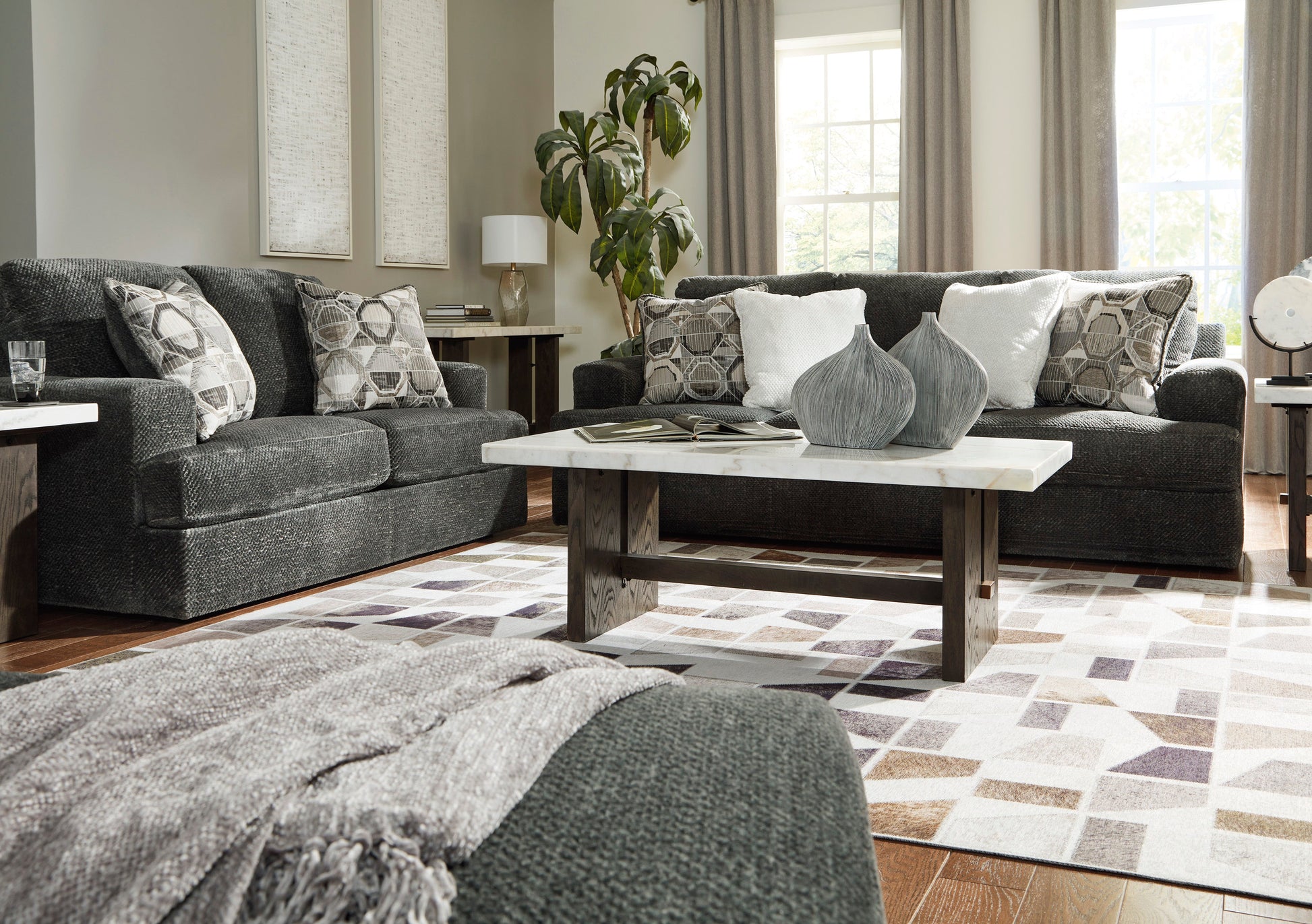 Karinne Smoke Living Room Set - SET | 3140238 | 3140235 - Luna Furniture - Dallas Store