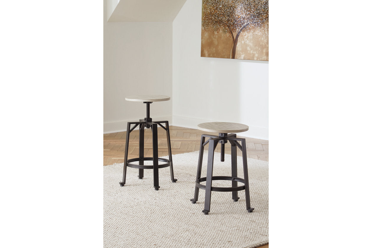 Karisslyn Whitewash/Black Counter Height Stool, Set of 2 - D336-024 - Luna Furniture - Dallas Store