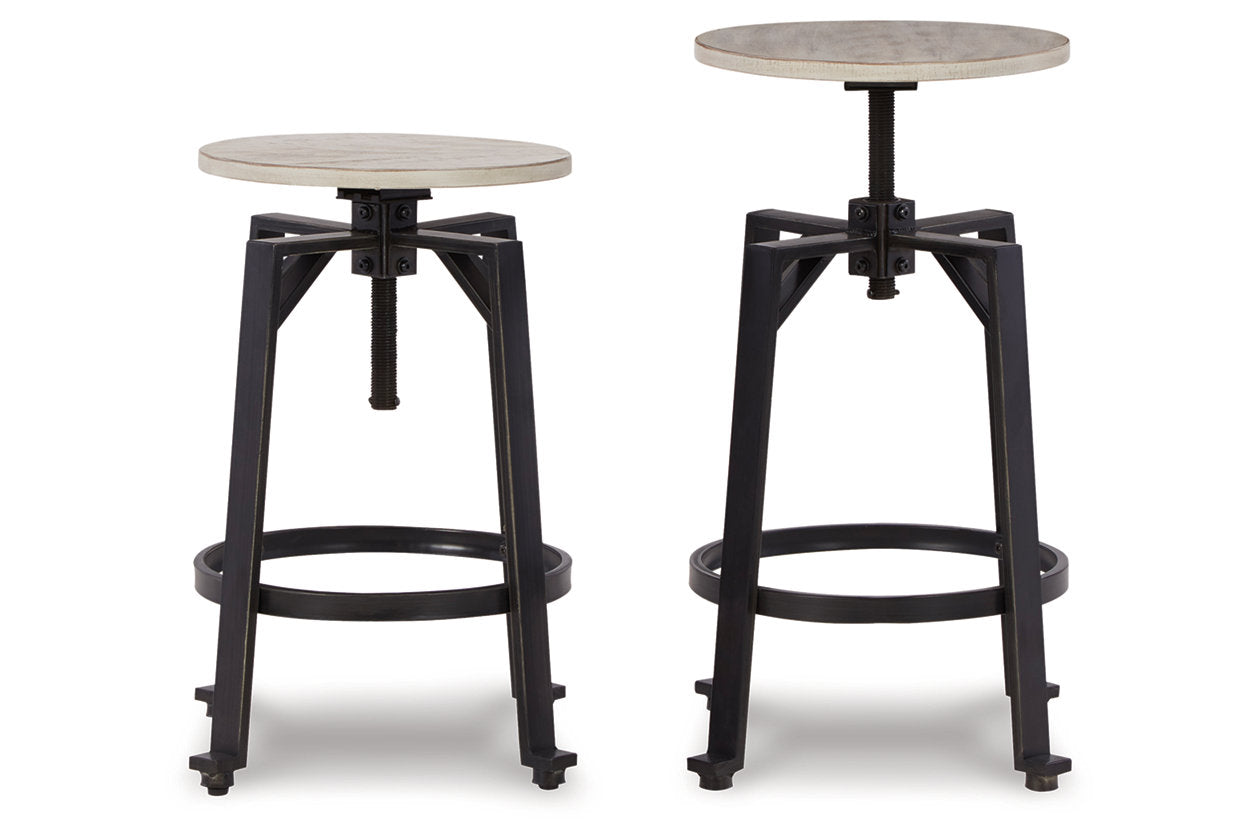 Karisslyn Whitewash/Black Counter Height Stool, Set of 2 - D336-024 - Luna Furniture - Dallas Store