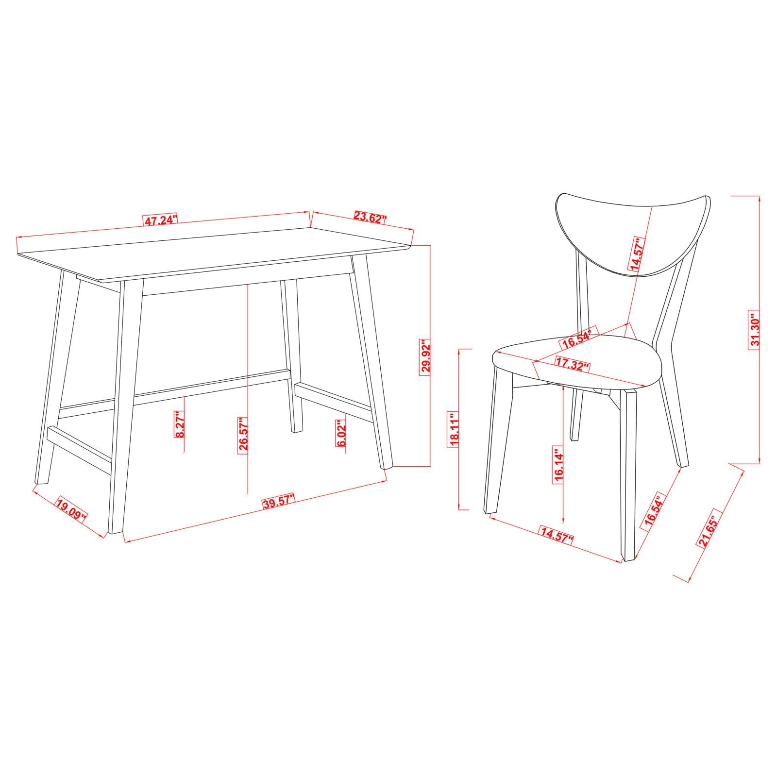 Karri Walnut 2-Piece Writing Desk Set - 801095 - Luna Furniture - Dallas Store