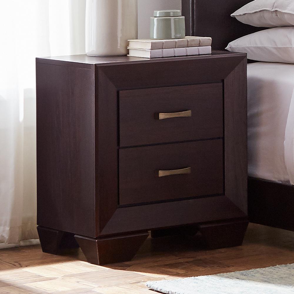 Kauffman 2-Drawer Nightstand Dark Cocoa - 204392 - Luna Furniture - Dallas Store