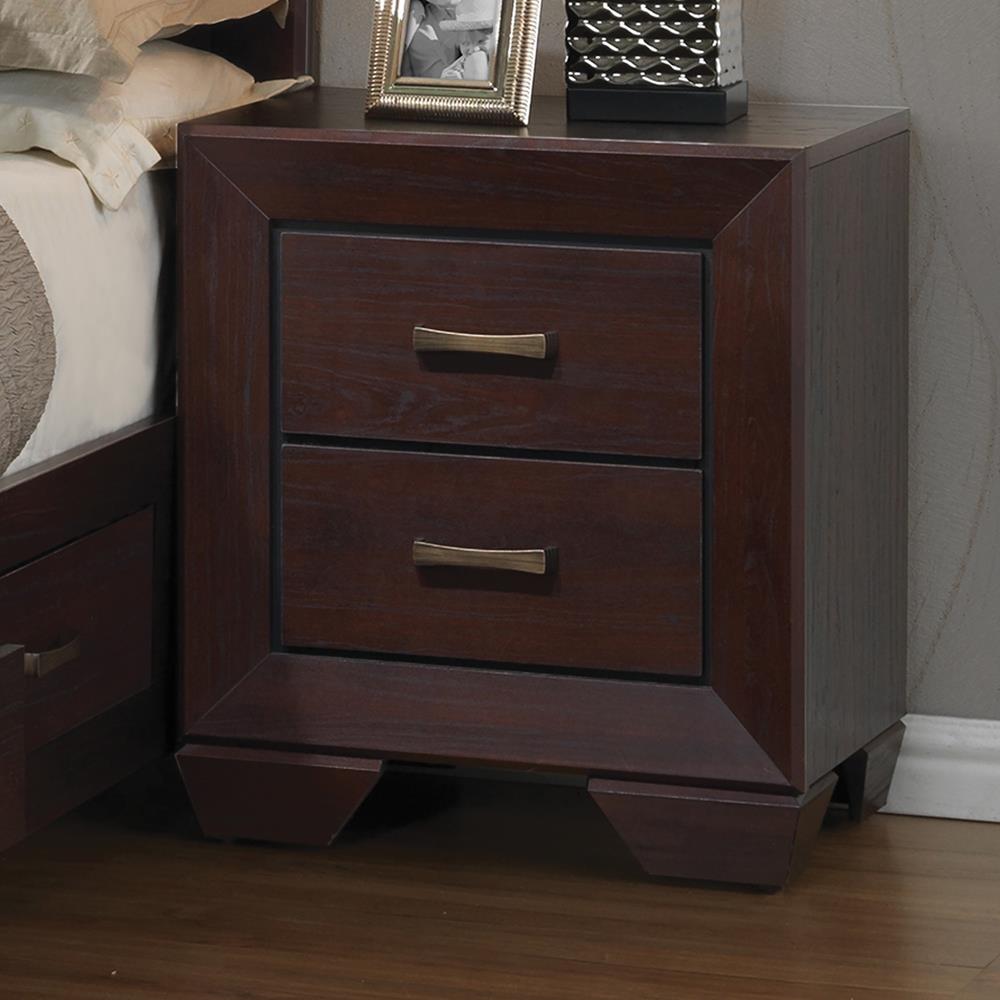 Kauffman 2-Drawer Nightstand Dark Cocoa - 204392 - Luna Furniture - Dallas Store