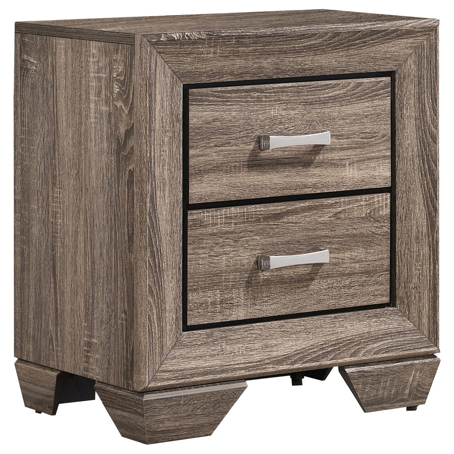 Kauffman 2-Drawer Nightstand Washed Taupe - 204192 - Luna Furniture - Dallas Store