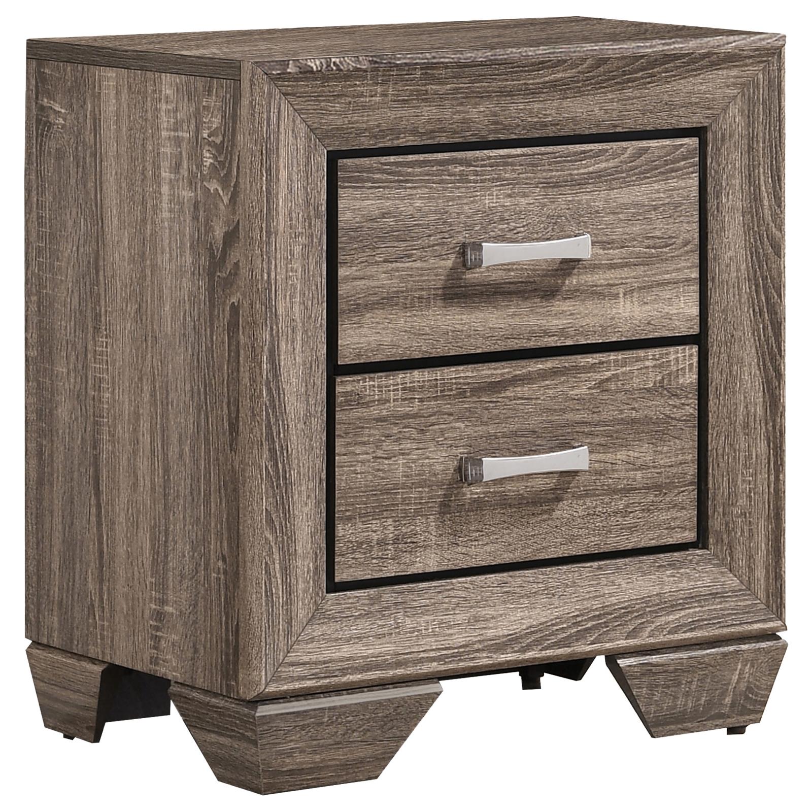 Kauffman 2-Drawer Nightstand Washed Taupe - 204192 - Luna Furniture - Dallas Store