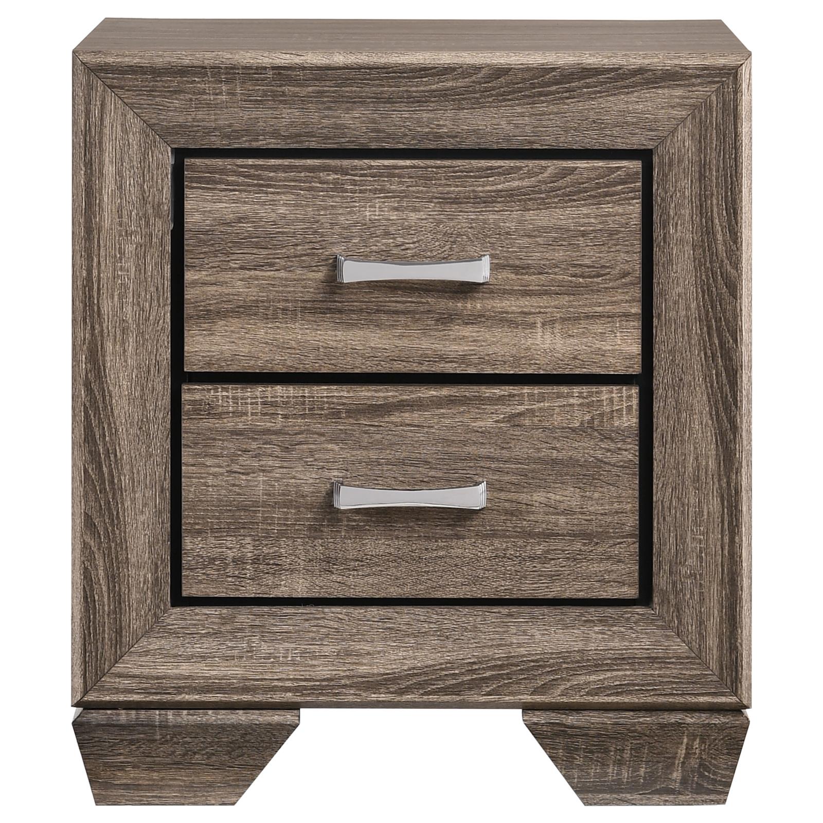 Kauffman 2-Drawer Nightstand Washed Taupe - 204192 - Luna Furniture - Dallas Store