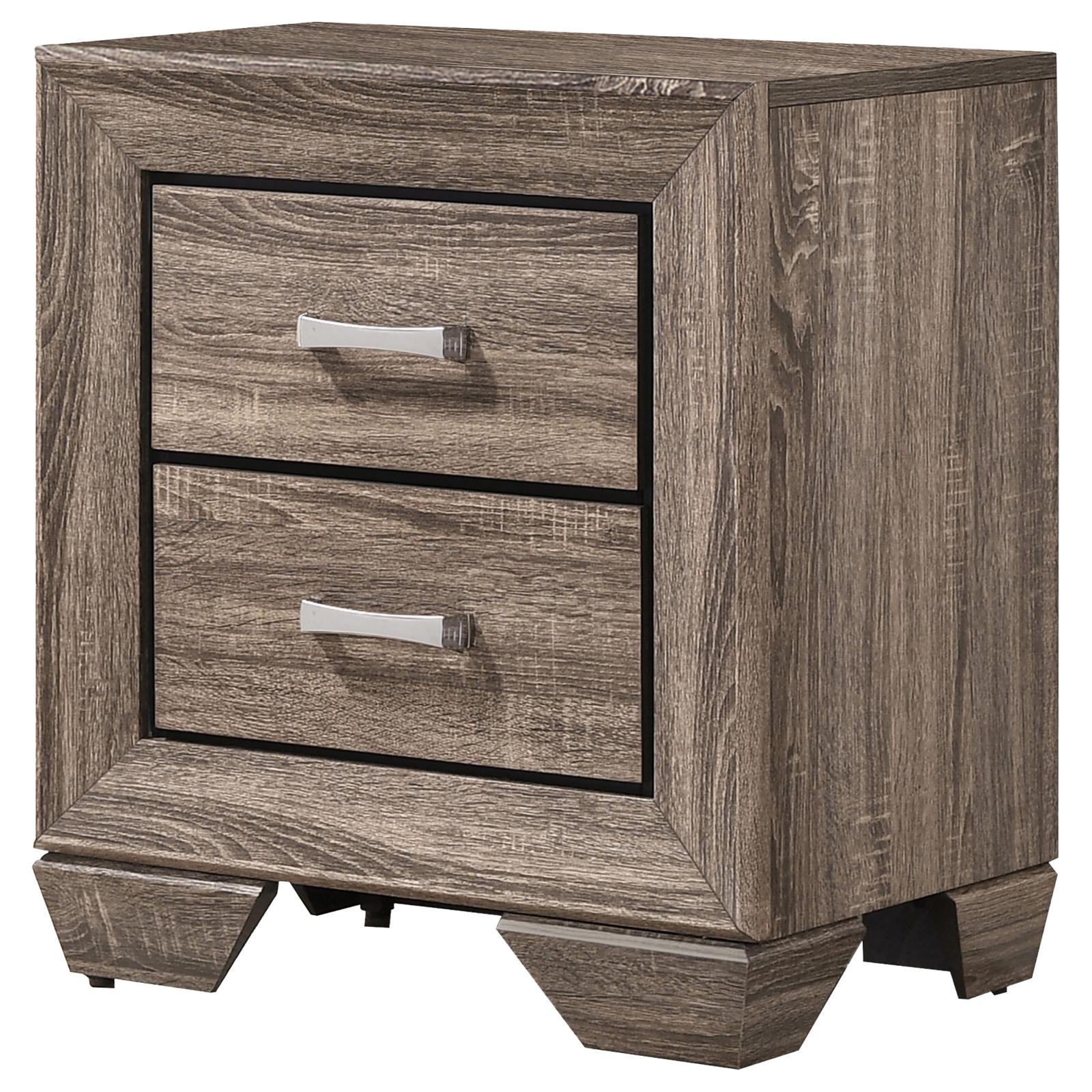 Kauffman 2-Drawer Nightstand Washed Taupe - 204192 - Luna Furniture - Dallas Store