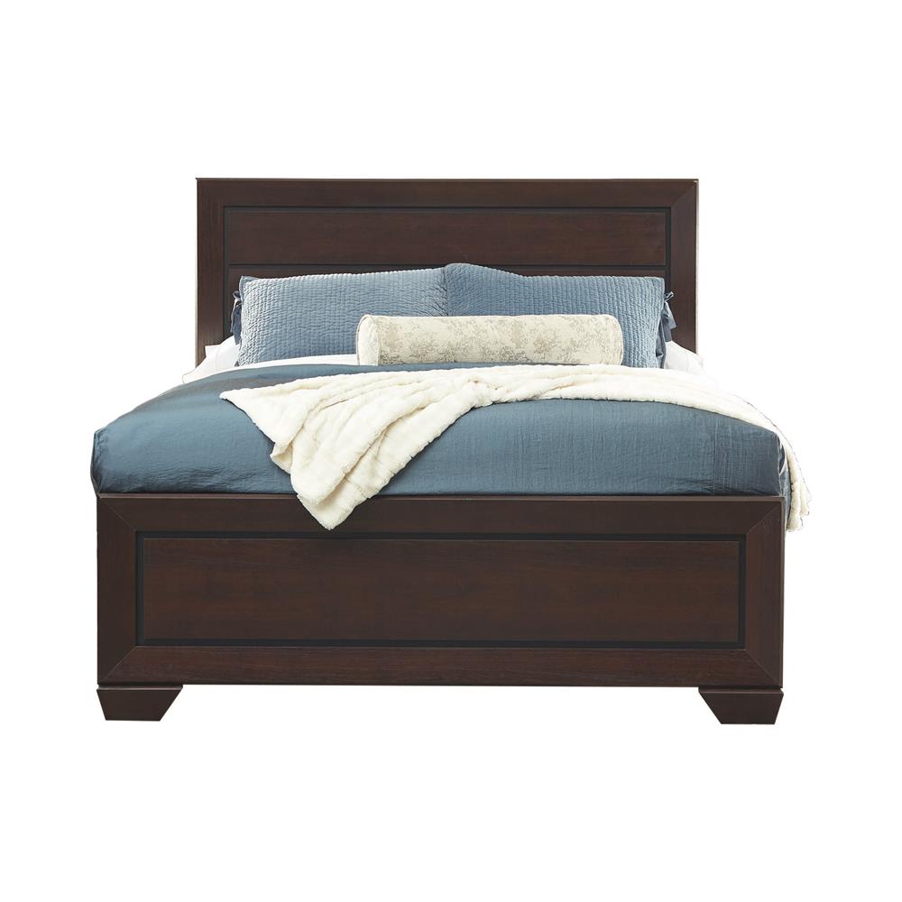Kauffman California King Panel Bed Dark Cocoa - 204391KW - Luna Furniture - Dallas Store