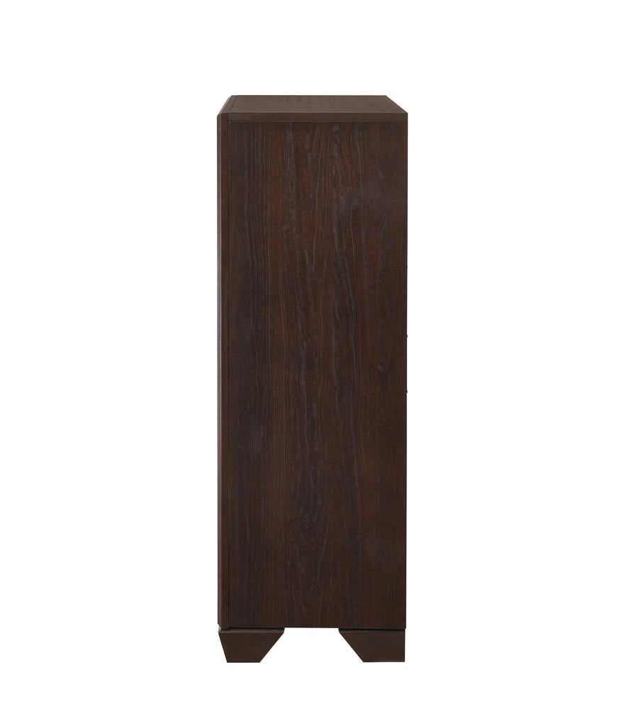 Kauffman Dark Cocoa 5-Drawer Chest - 204395 - Luna Furniture - Dallas Store