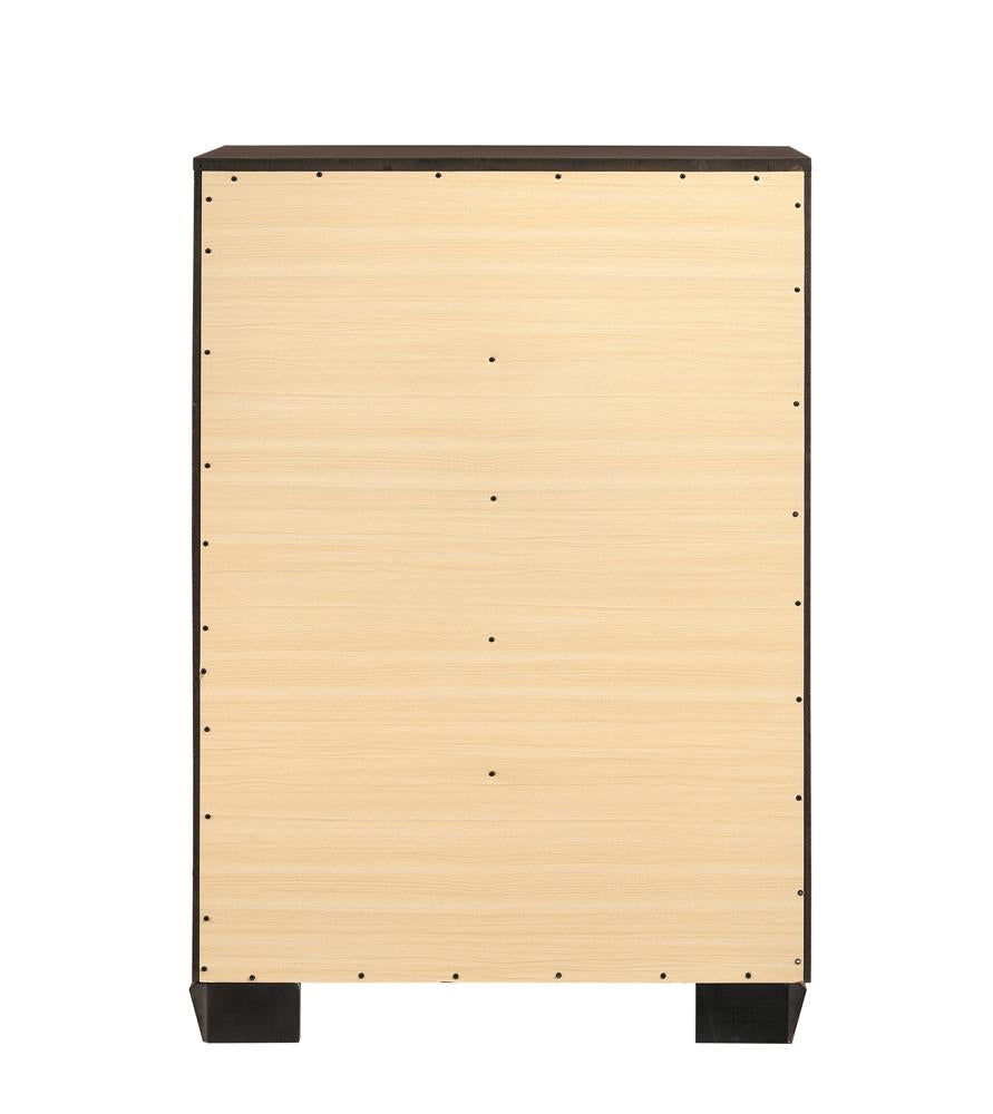 Kauffman Dark Cocoa 5-Drawer Chest - 204395 - Luna Furniture - Dallas Store