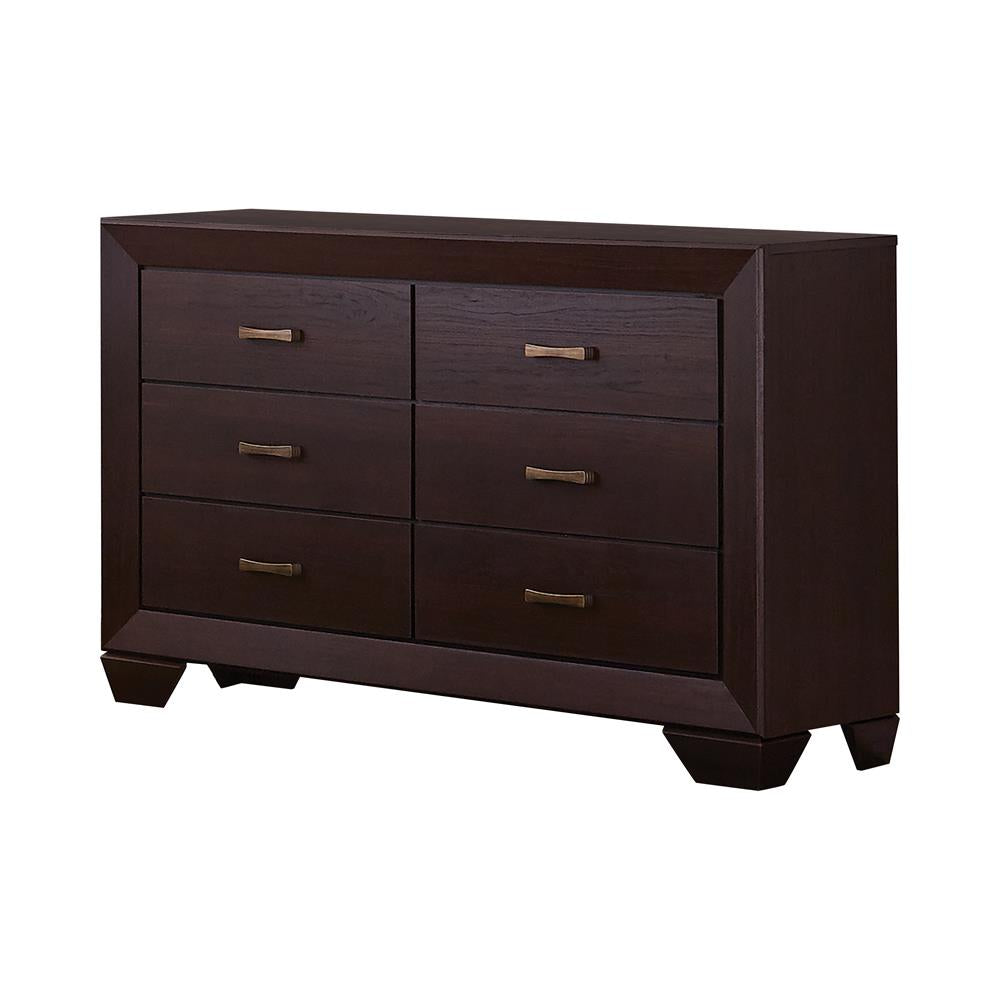 Kauffman Dark Cocoa 6-Drawer Dresser - 204393 - Luna Furniture - Dallas Store