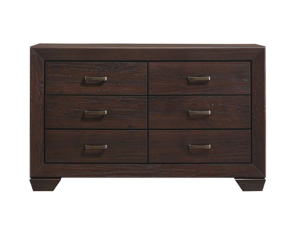 Kauffman Dark Cocoa 6-Drawer Dresser - 204393 - Luna Furniture - Dallas Store