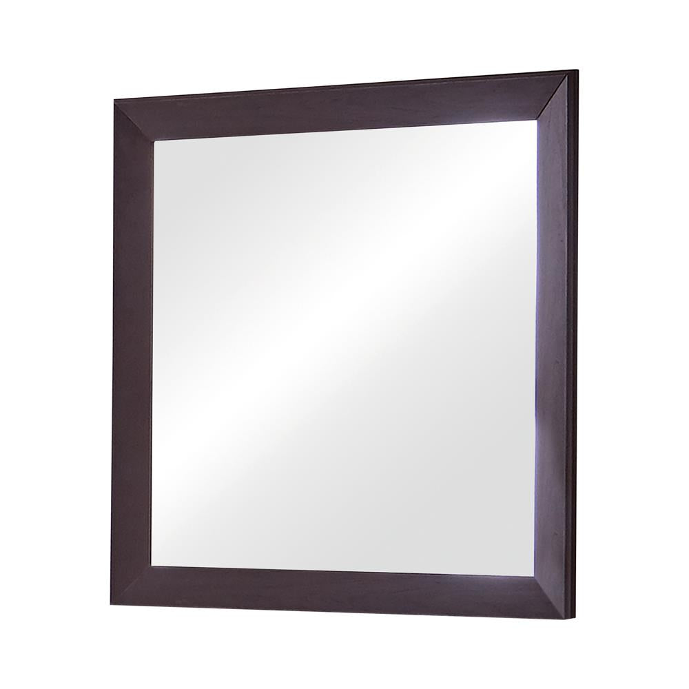 Kauffman Dark Cocoa Rectangular Mirror - 204394 - Luna Furniture - Dallas Store