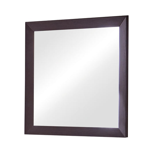Kauffman Dark Cocoa Rectangular Mirror - 204394 - Luna Furniture - Dallas Store