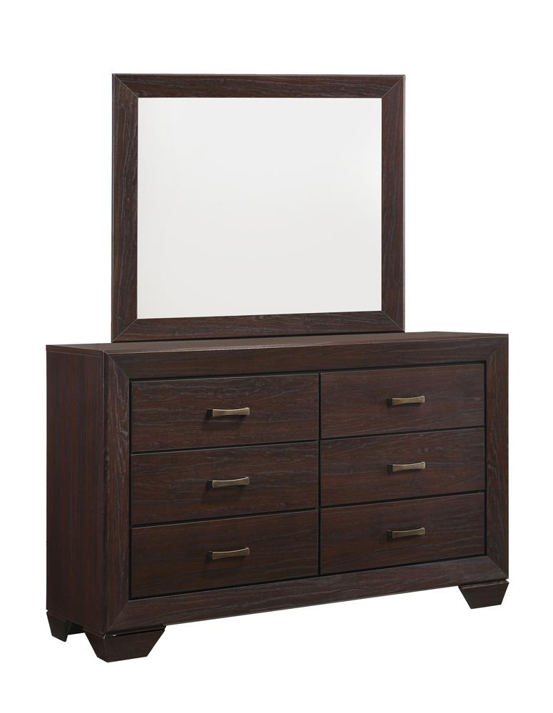 Kauffman Dark Cocoa Rectangular Mirror - 204394 - Luna Furniture - Dallas Store