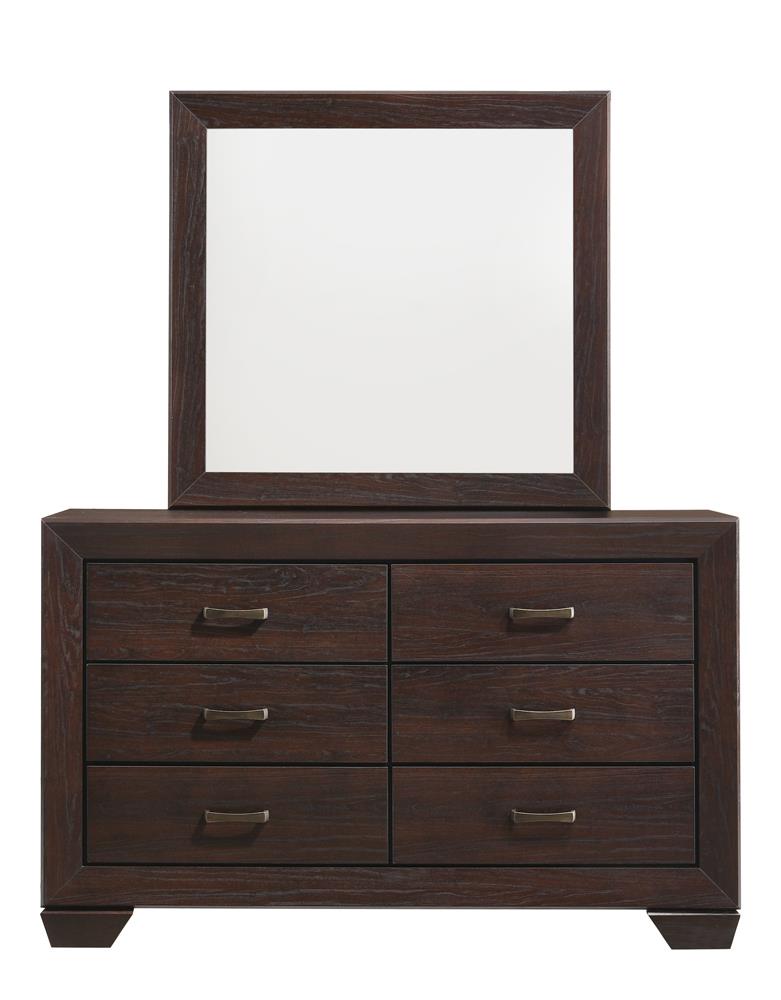 Kauffman Dark Cocoa Rectangular Mirror - 204394 - Luna Furniture - Dallas Store