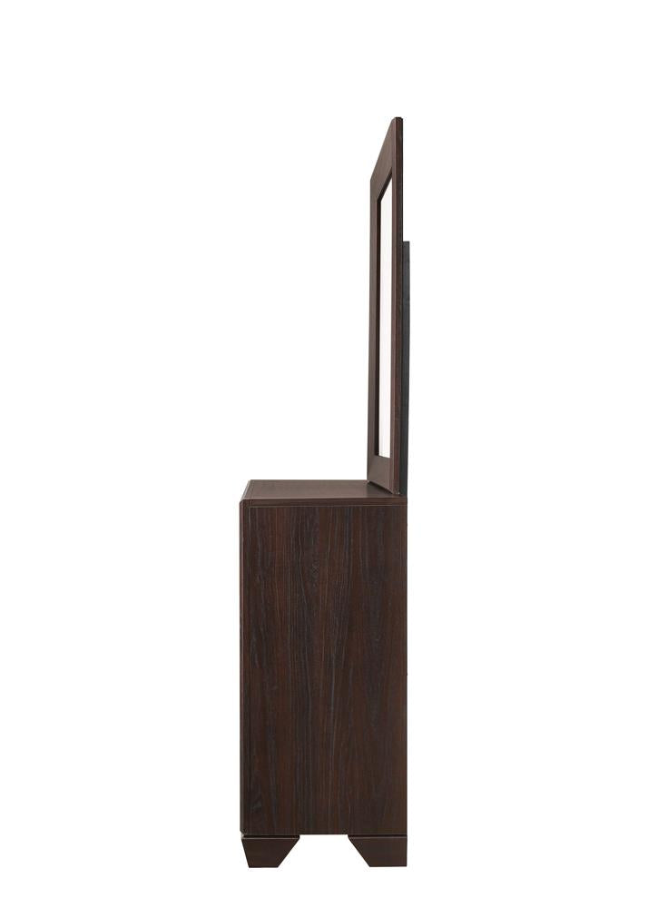 Kauffman Dark Cocoa Rectangular Mirror - 204394 - Luna Furniture - Dallas Store