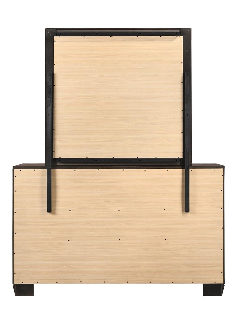 Kauffman Dark Cocoa Rectangular Mirror - 204394 - Luna Furniture - Dallas Store