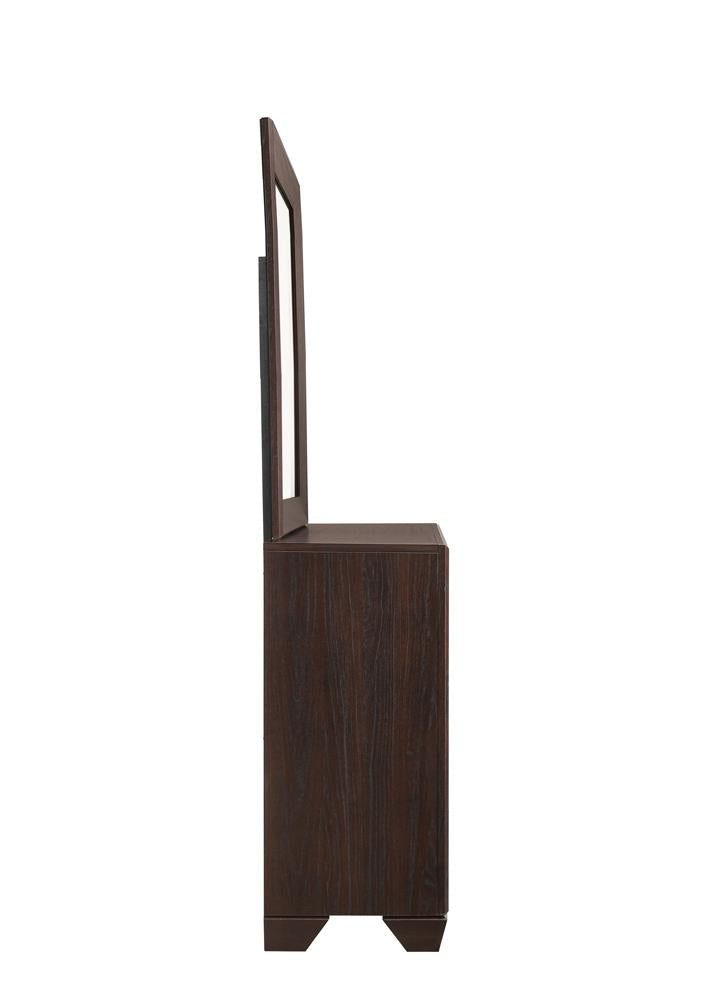 Kauffman Dark Cocoa Rectangular Mirror - 204394 - Luna Furniture - Dallas Store