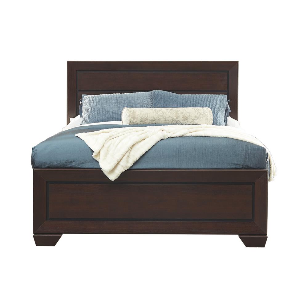 Kauffman Eastern King Panel Bed Dark Cocoa - 204391KE - Luna Furniture - Dallas Store