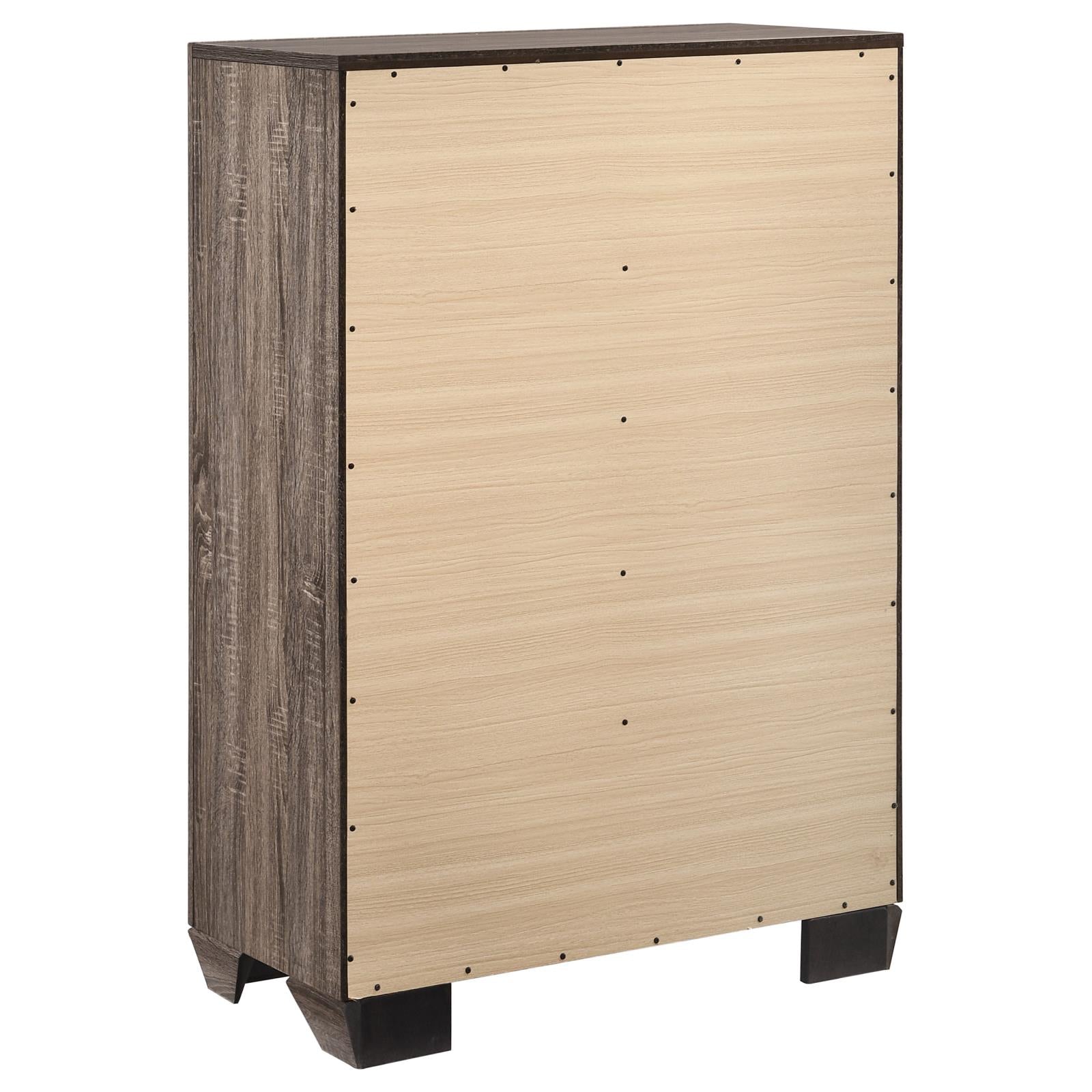Kauffman Washed Taupe 5-Drawer Chest - 204195 - Luna Furniture - Dallas Store