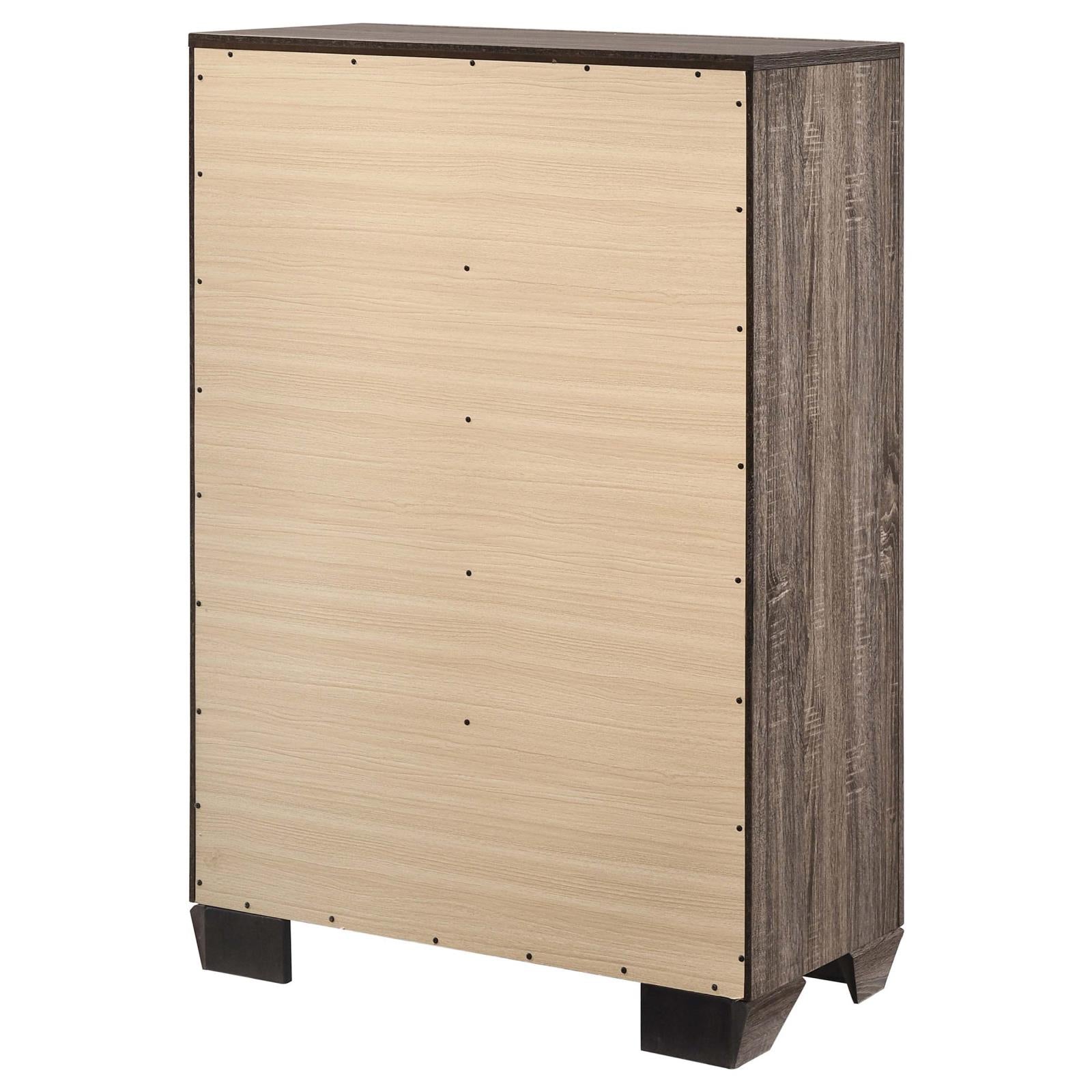 Kauffman Washed Taupe 5-Drawer Chest - 204195 - Luna Furniture - Dallas Store