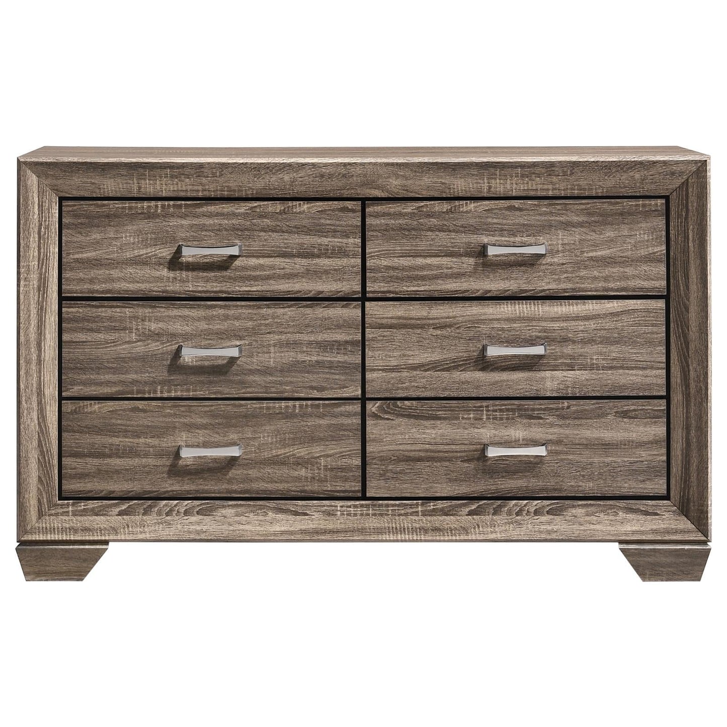 Kauffman Washed Taupe 6-Drawer Dresser - 204193 - Luna Furniture - Dallas Store