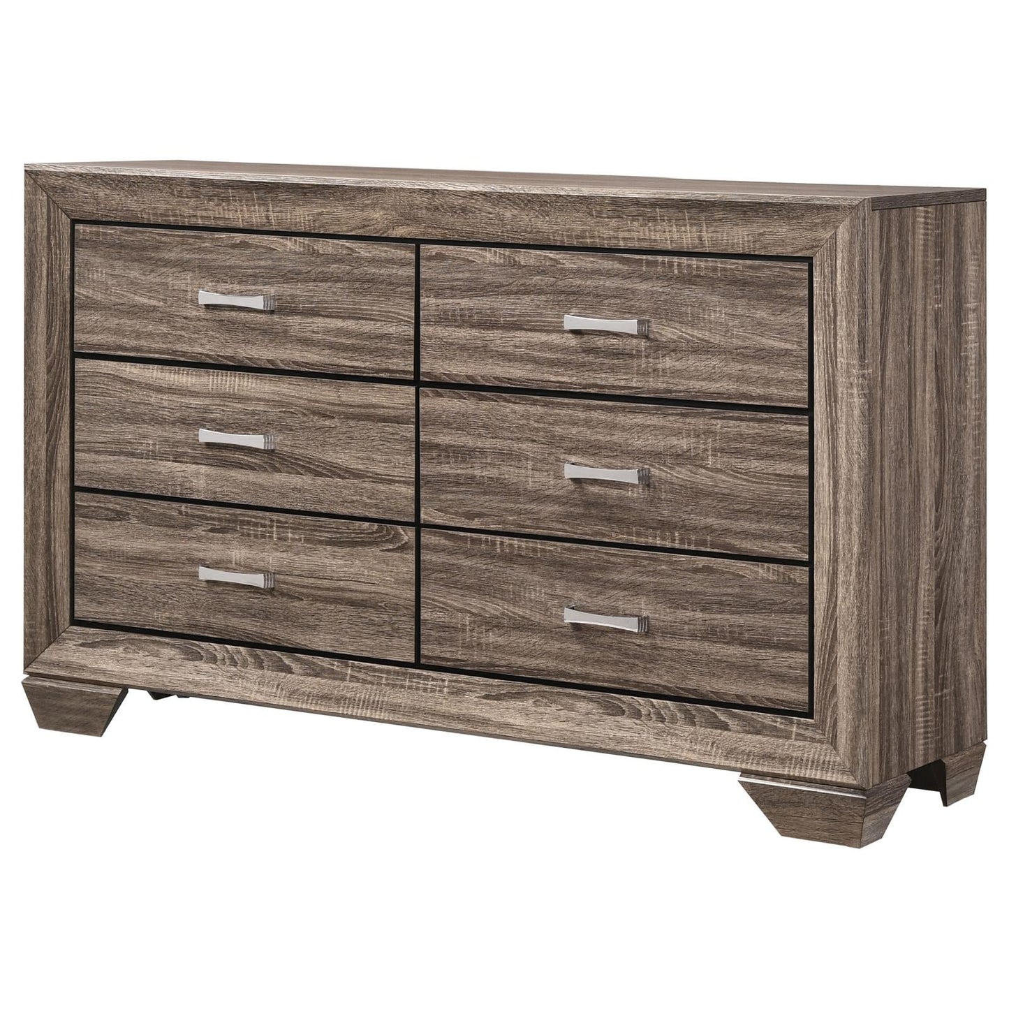 Kauffman Washed Taupe 6-Drawer Dresser - 204193 - Luna Furniture - Dallas Store