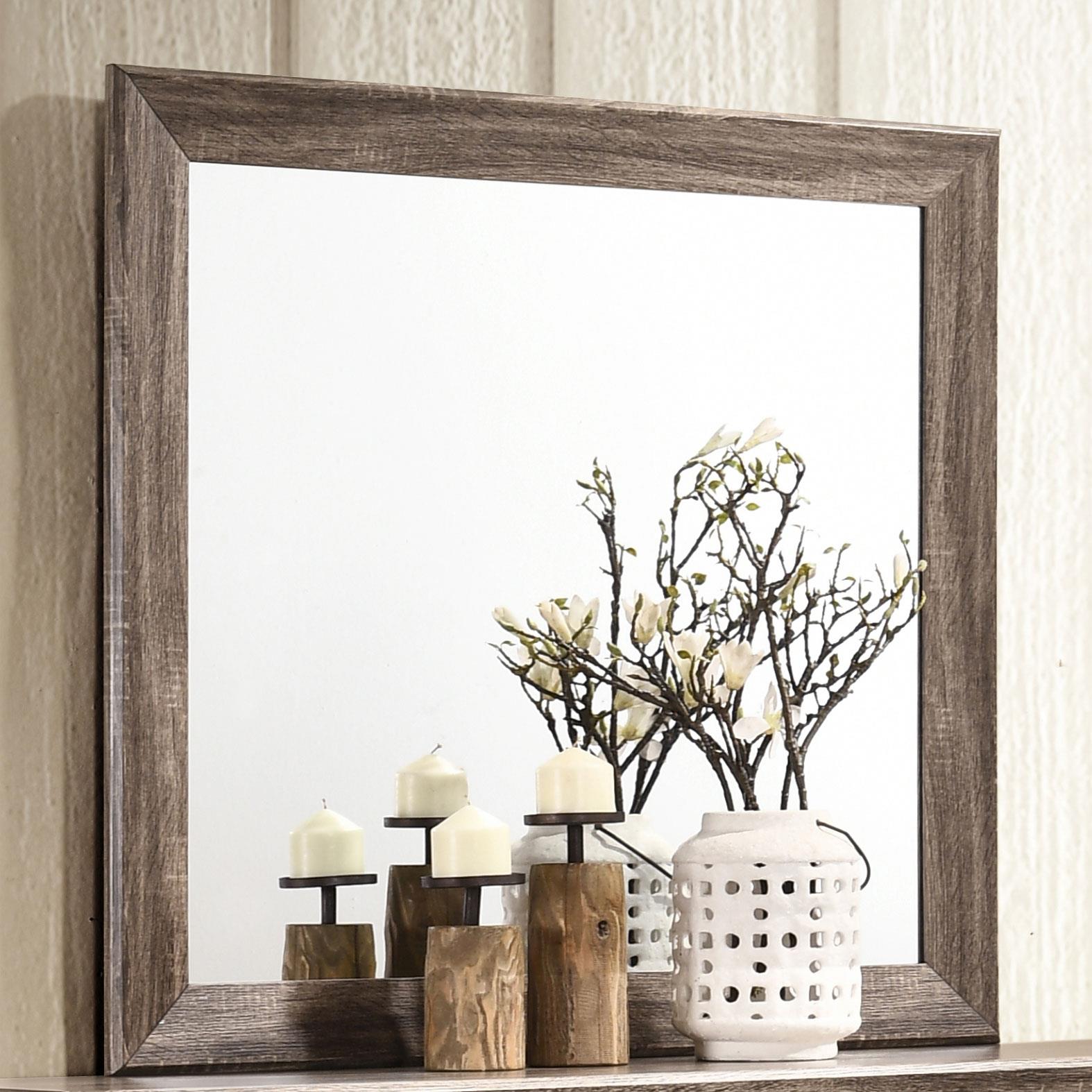 Kauffman Washed Taupe Rectangular Mirror - 204194 - Luna Furniture - Dallas Store