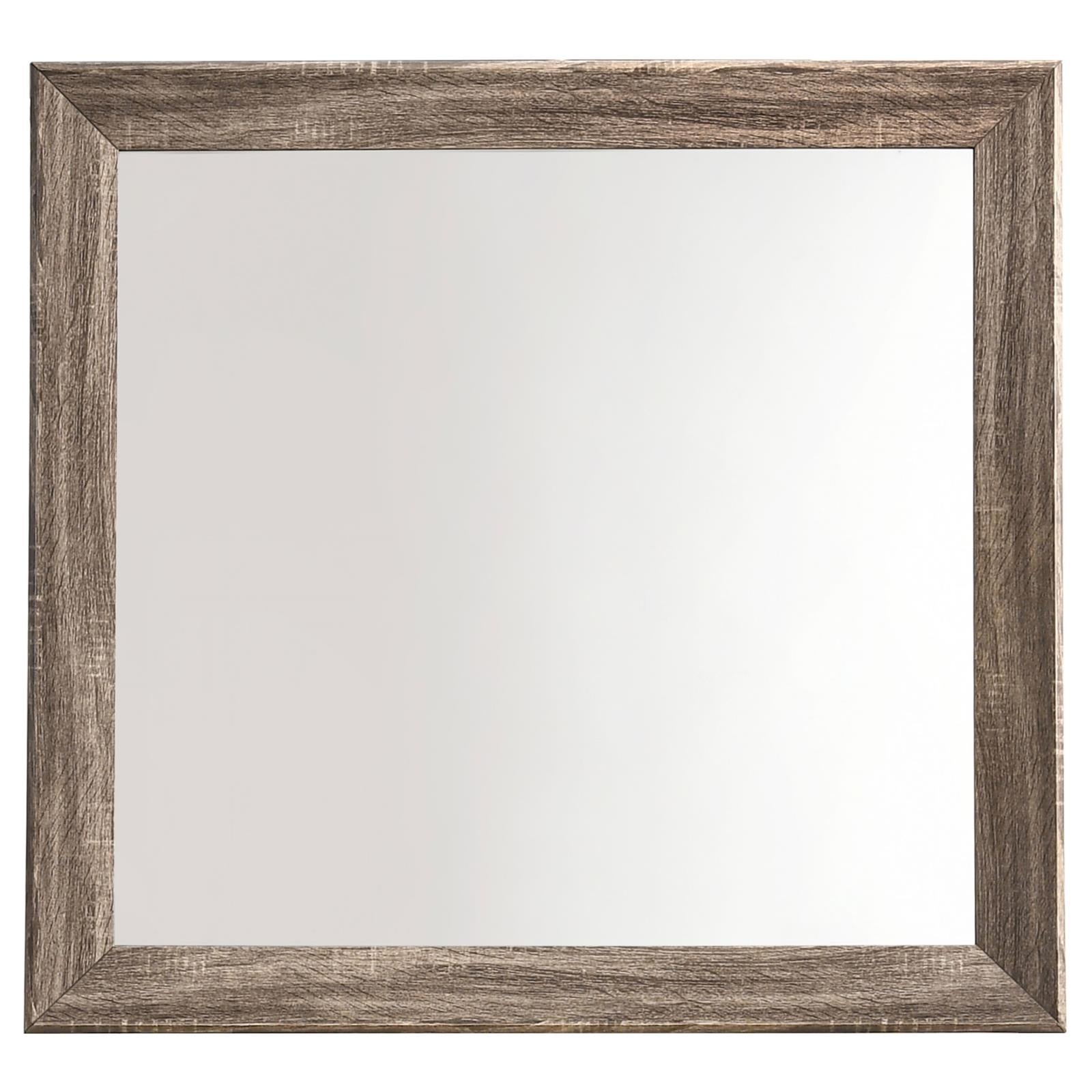 Kauffman Washed Taupe Rectangular Mirror - 204194 - Luna Furniture - Dallas Store