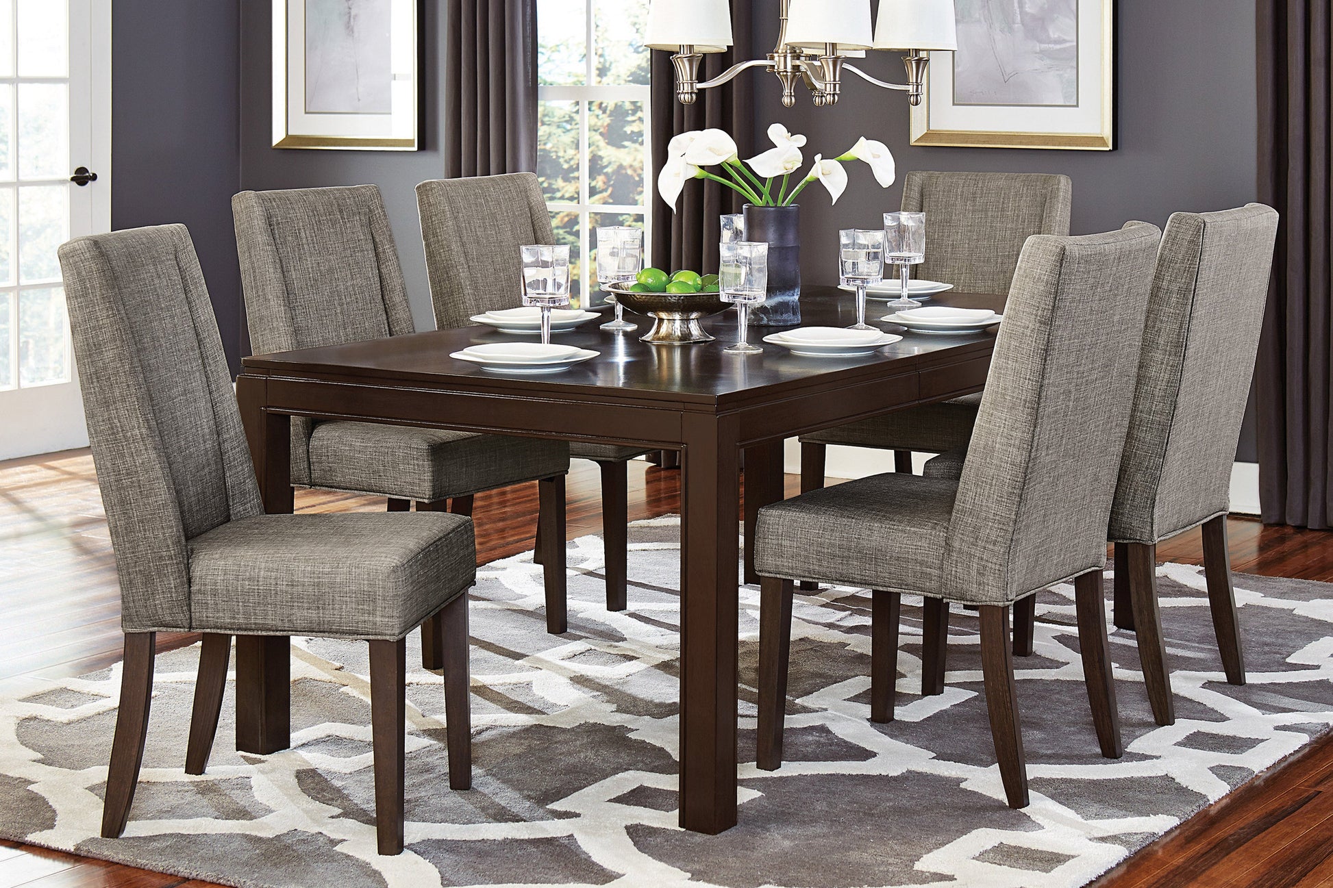 Kavanaugh Dark Brown Extendable Dining Set - SET | 5409-78 | 5409S(4) - Luna Furniture - Dallas Store