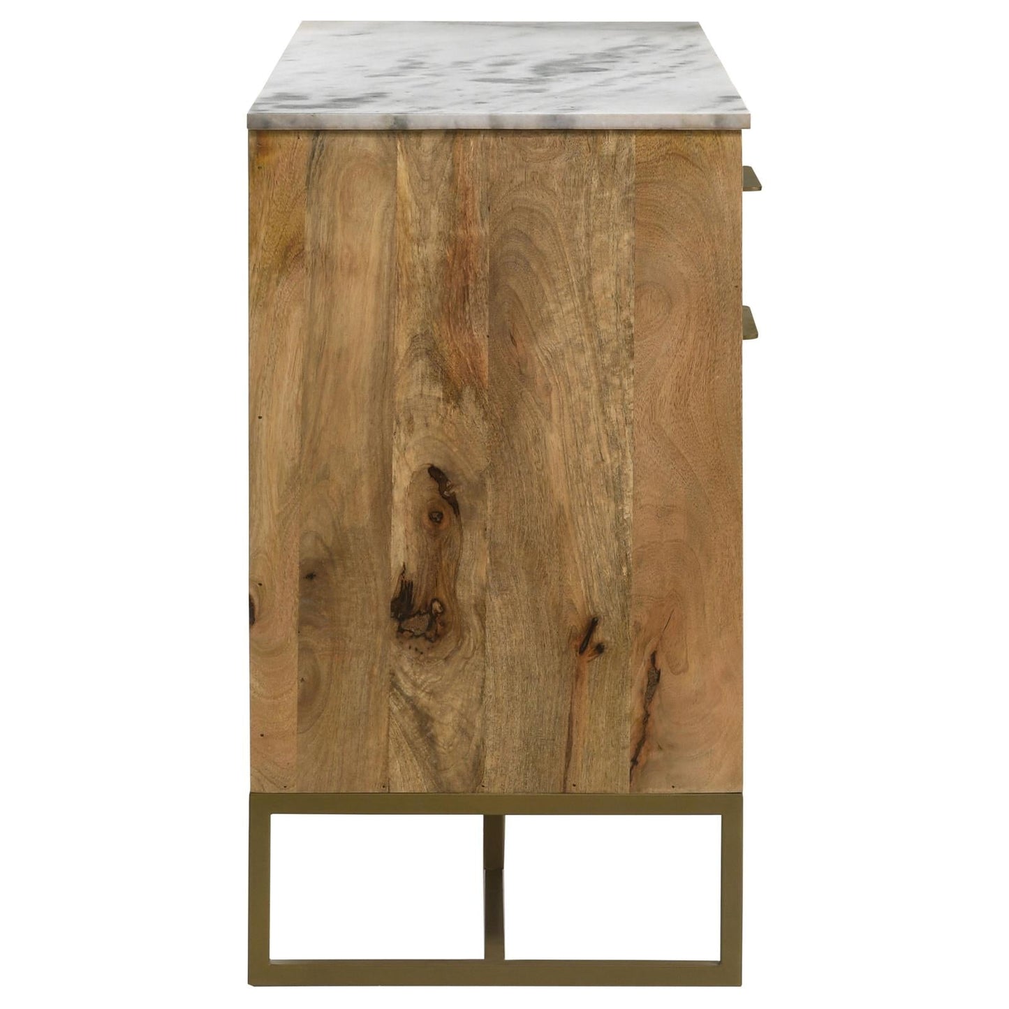 Keaton Natural/Antique Gold 3-Door Accent Cabinet with Marble Top - 951138 - Luna Furniture - Dallas Store