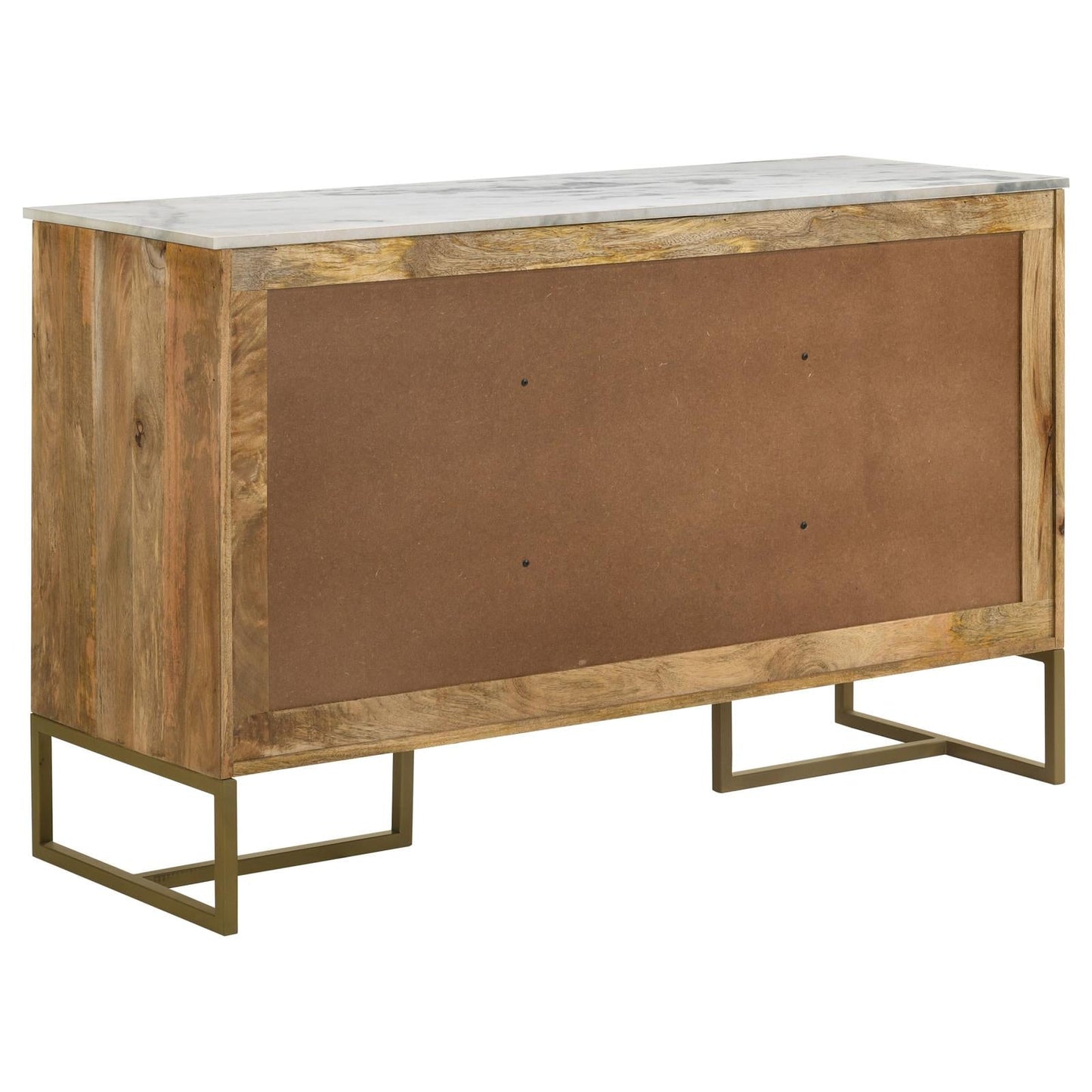 Keaton Natural/Antique Gold 3-Door Accent Cabinet with Marble Top - 951138 - Luna Furniture - Dallas Store