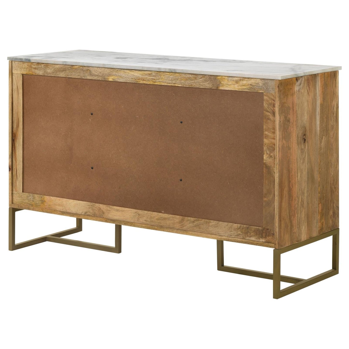 Keaton Natural/Antique Gold 3-Door Accent Cabinet with Marble Top - 951138 - Luna Furniture - Dallas Store
