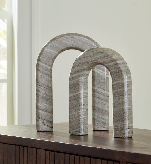 Keithton Taupe Sculpture Set (Set of 2) - A2000618 - Luna Furniture - Dallas Store