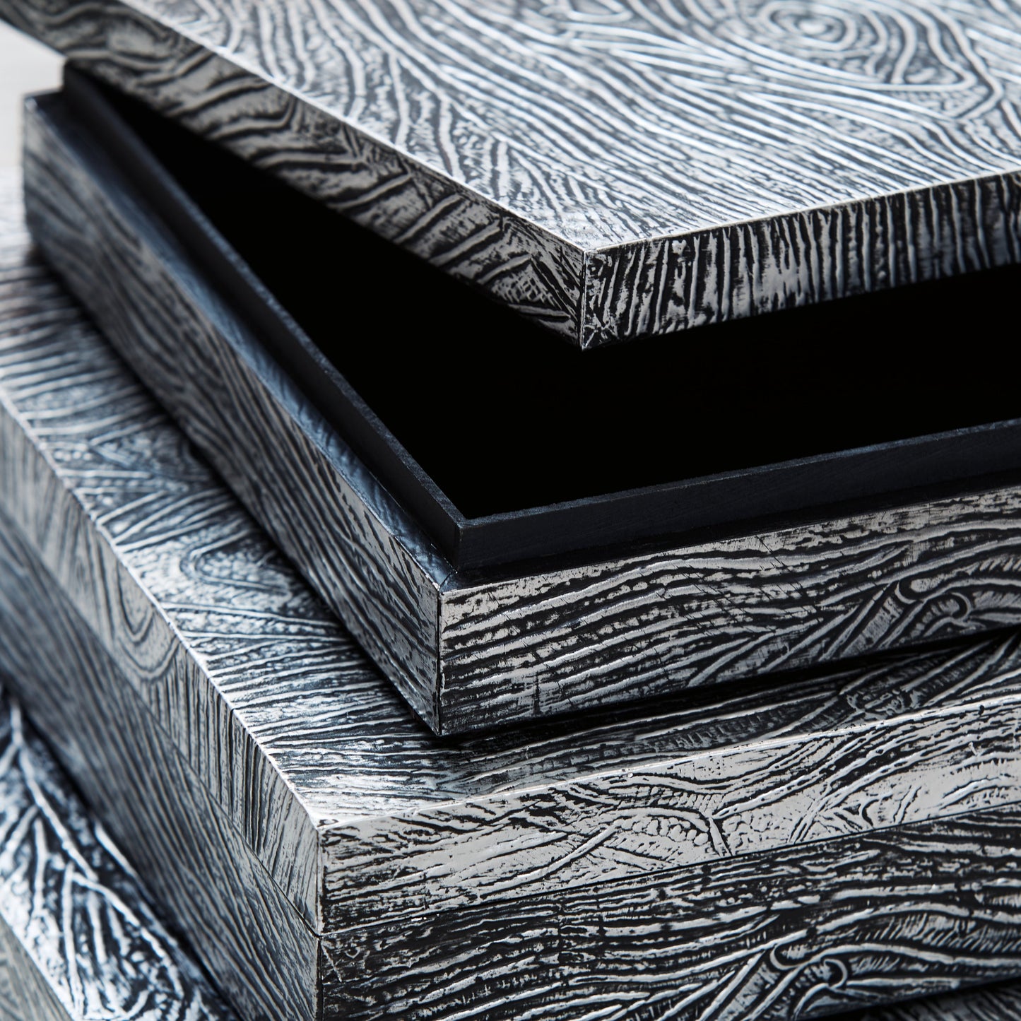 Keldy Antique Pewter Finish Box, Set of 3 - A2000491 - Luna Furniture - Dallas Store