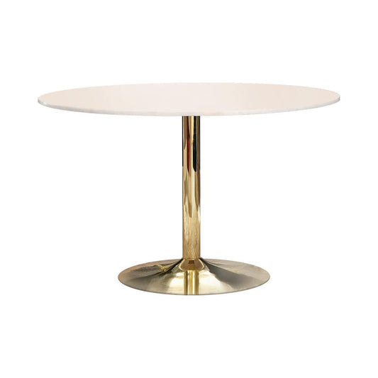 Kella Natural Marble/Gold Round Dining Table - 192061 - Luna Furniture - Dallas Store