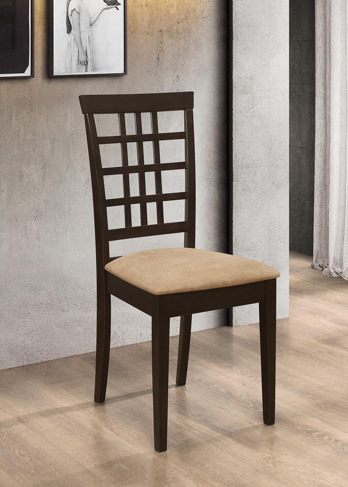 Kelso Cappuccino Lattice Back Dining Chairs, Set of 2 - 190822 - Luna Furniture - Dallas Store
