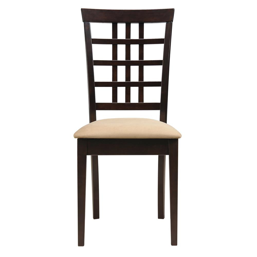 Kelso Cappuccino Lattice Back Dining Chairs, Set of 2 - 190822 - Luna Furniture - Dallas Store
