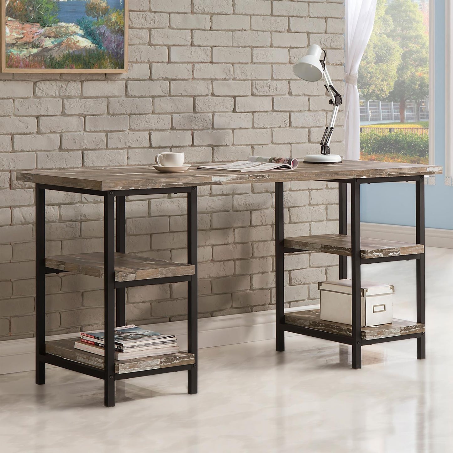 Kemper Salvaged Cabin 4-Shelf Writing Desk - 801551 - Luna Furniture - Dallas Store