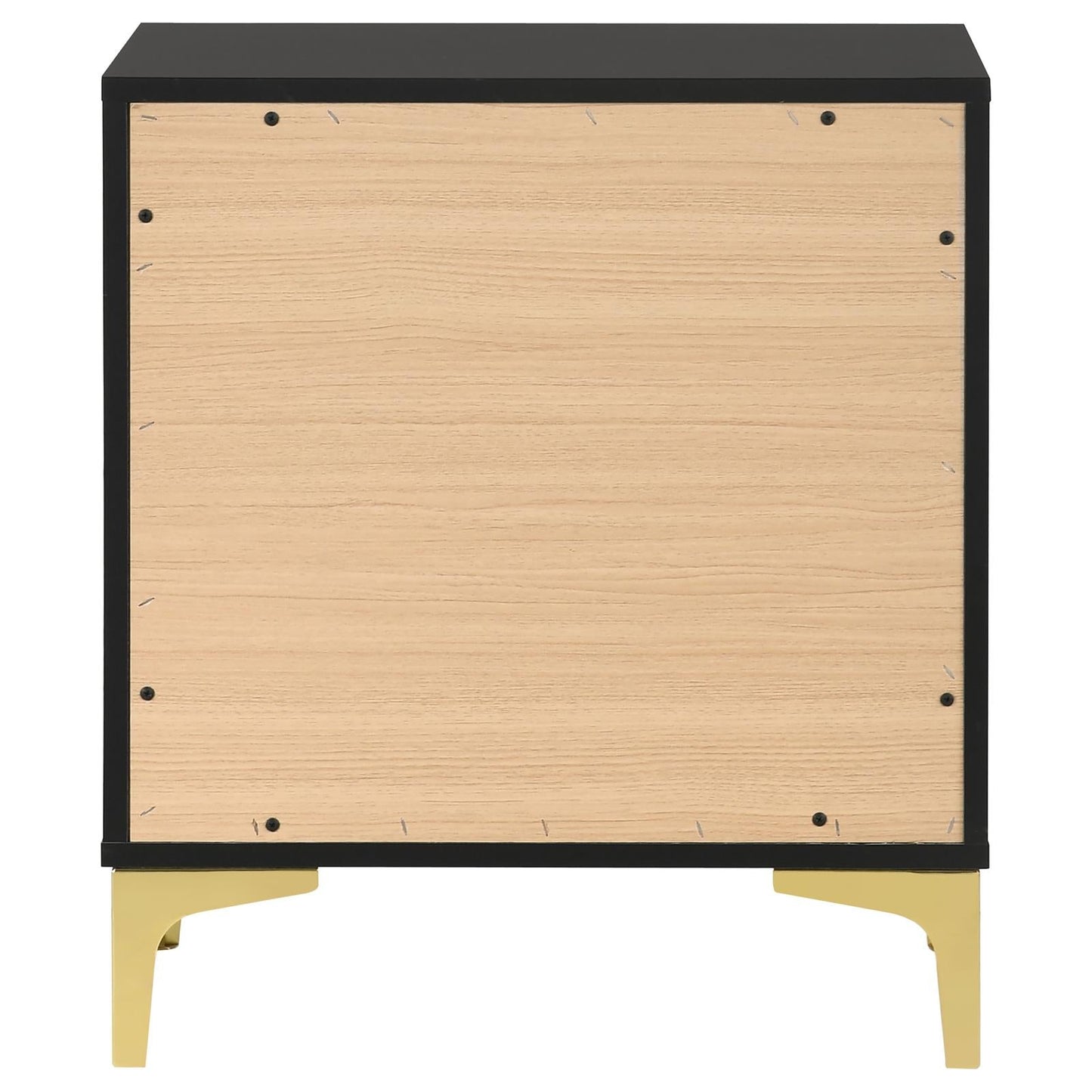 Kendall 2-Drawer Nightstand Black/Gold - 224452 - Luna Furniture - Dallas Store