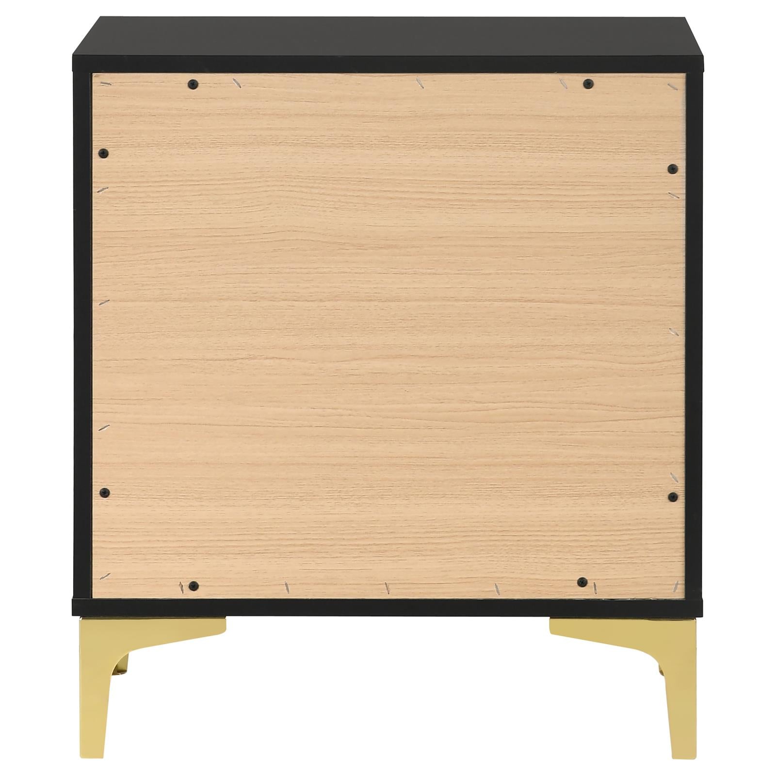 Kendall 2-Drawer Nightstand Black/Gold - 224452 - Luna Furniture - Dallas Store