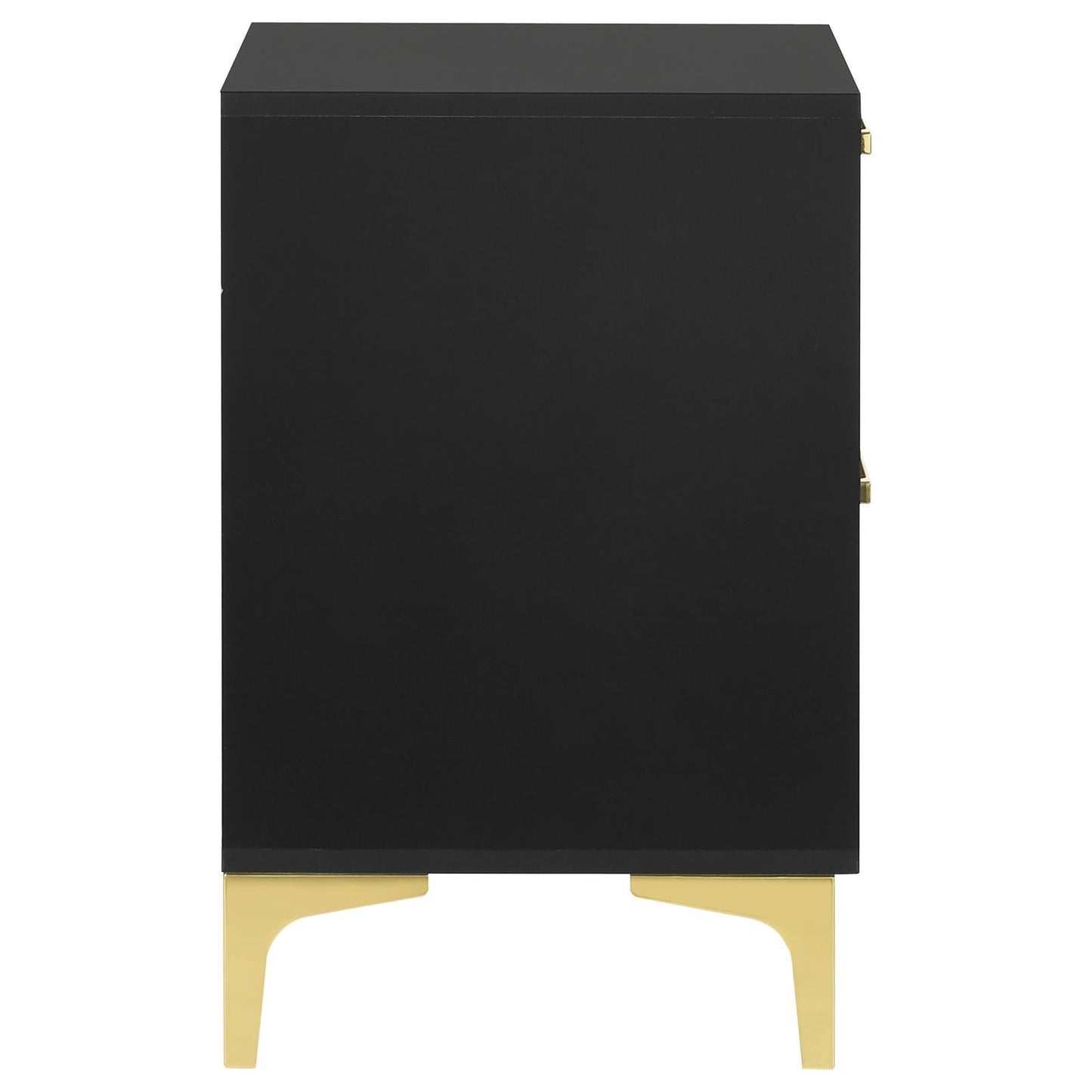 Kendall 2-Drawer Nightstand Black/Gold - 224452 - Luna Furniture - Dallas Store