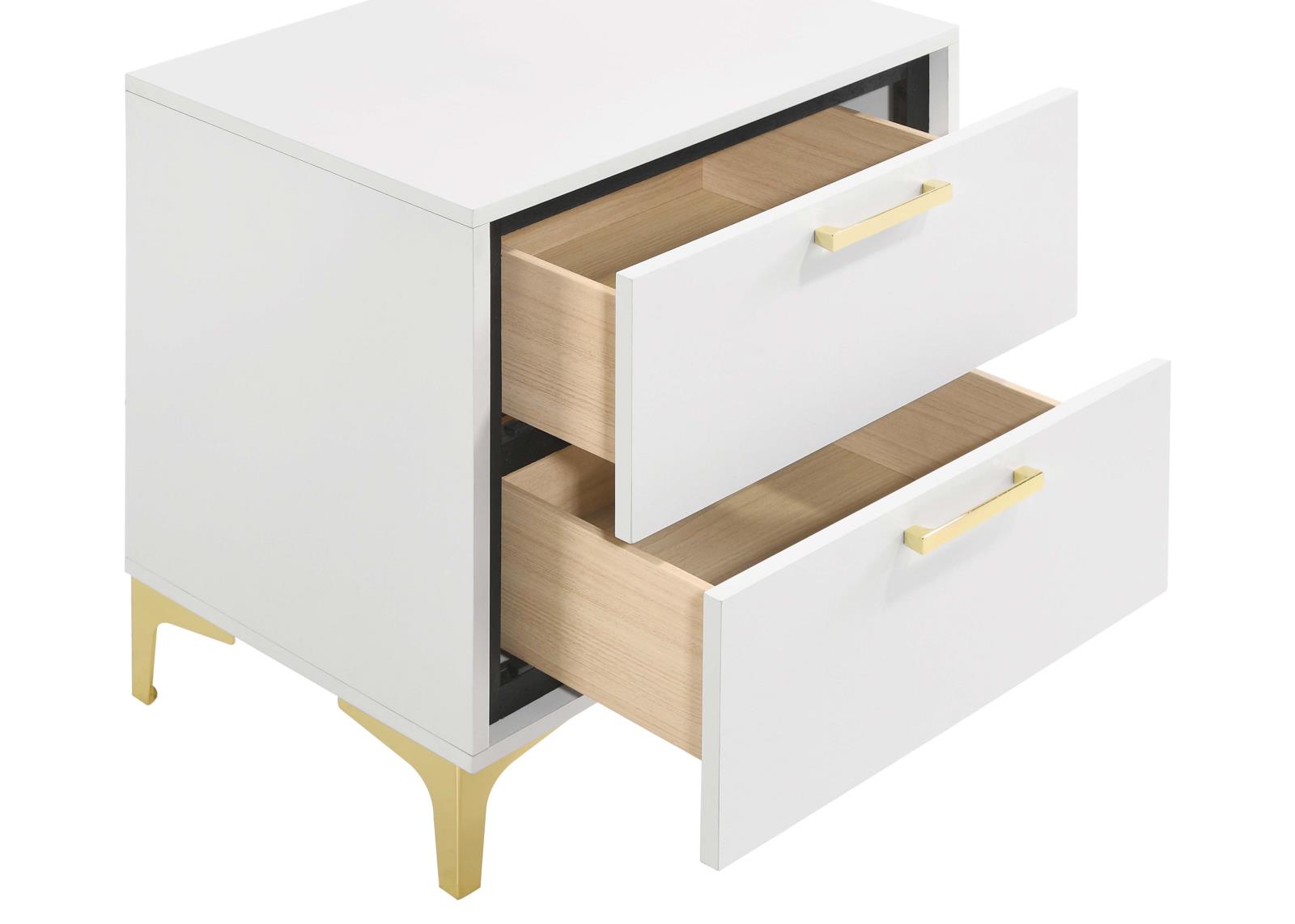 Kendall 2-Drawer Nightstand White - 224402 - Luna Furniture - Dallas Store