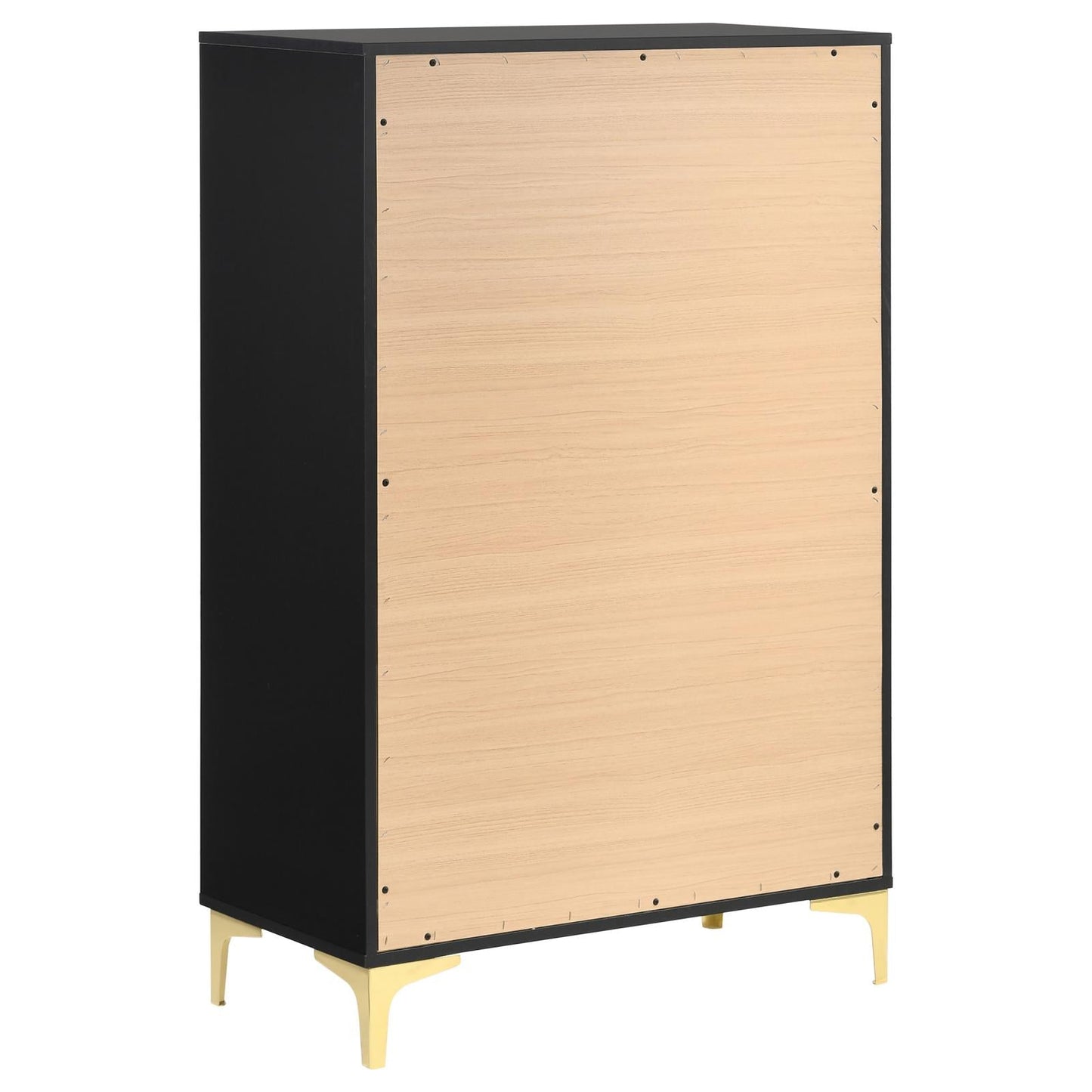 Kendall Black/Gold 5-Drawer Chest - 224455 - Luna Furniture - Dallas Store
