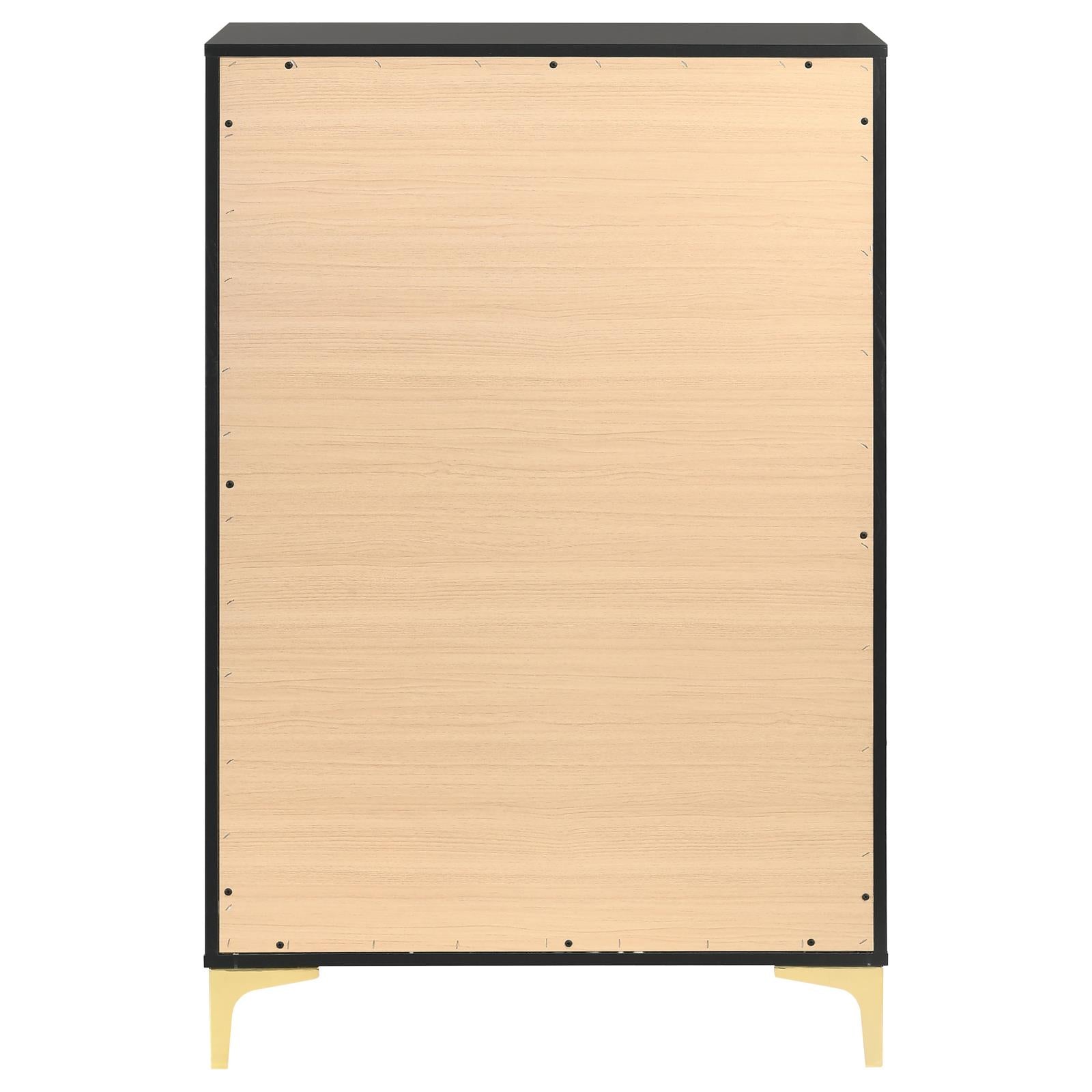 Kendall Black/Gold 5-Drawer Chest - 224455 - Luna Furniture - Dallas Store