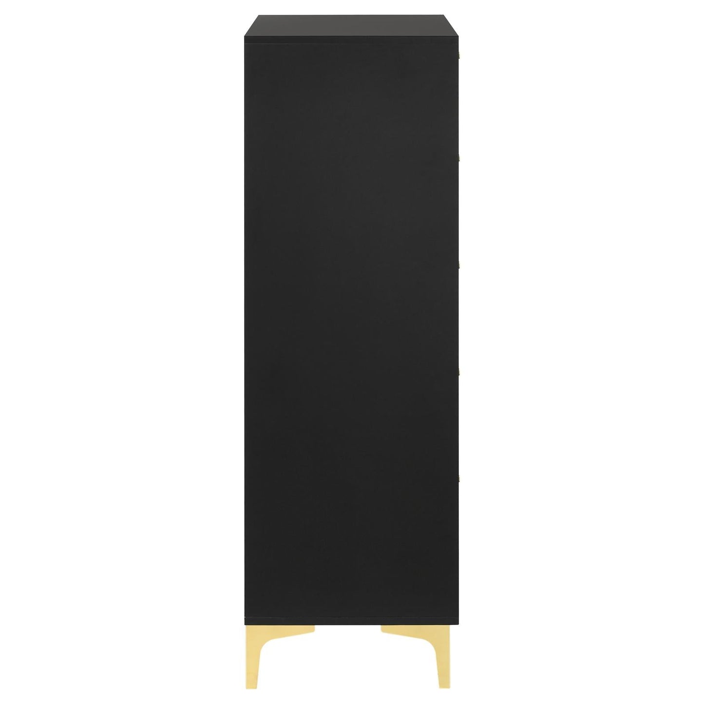 Kendall Black/Gold 5-Drawer Chest - 224455 - Luna Furniture - Dallas Store