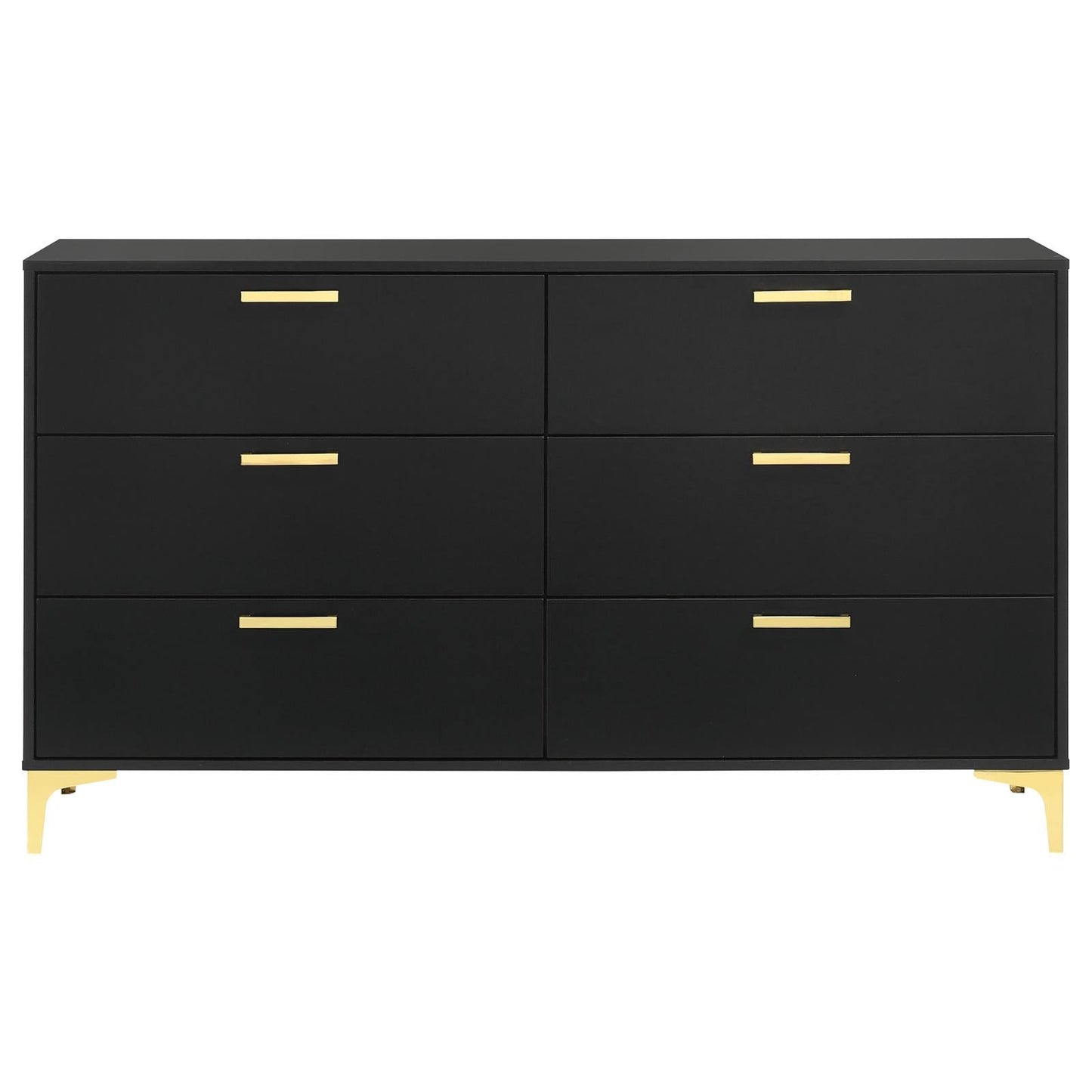 Kendall Black/Gold 6-Drawer Dresser - 224453 - Luna Furniture - Dallas Store